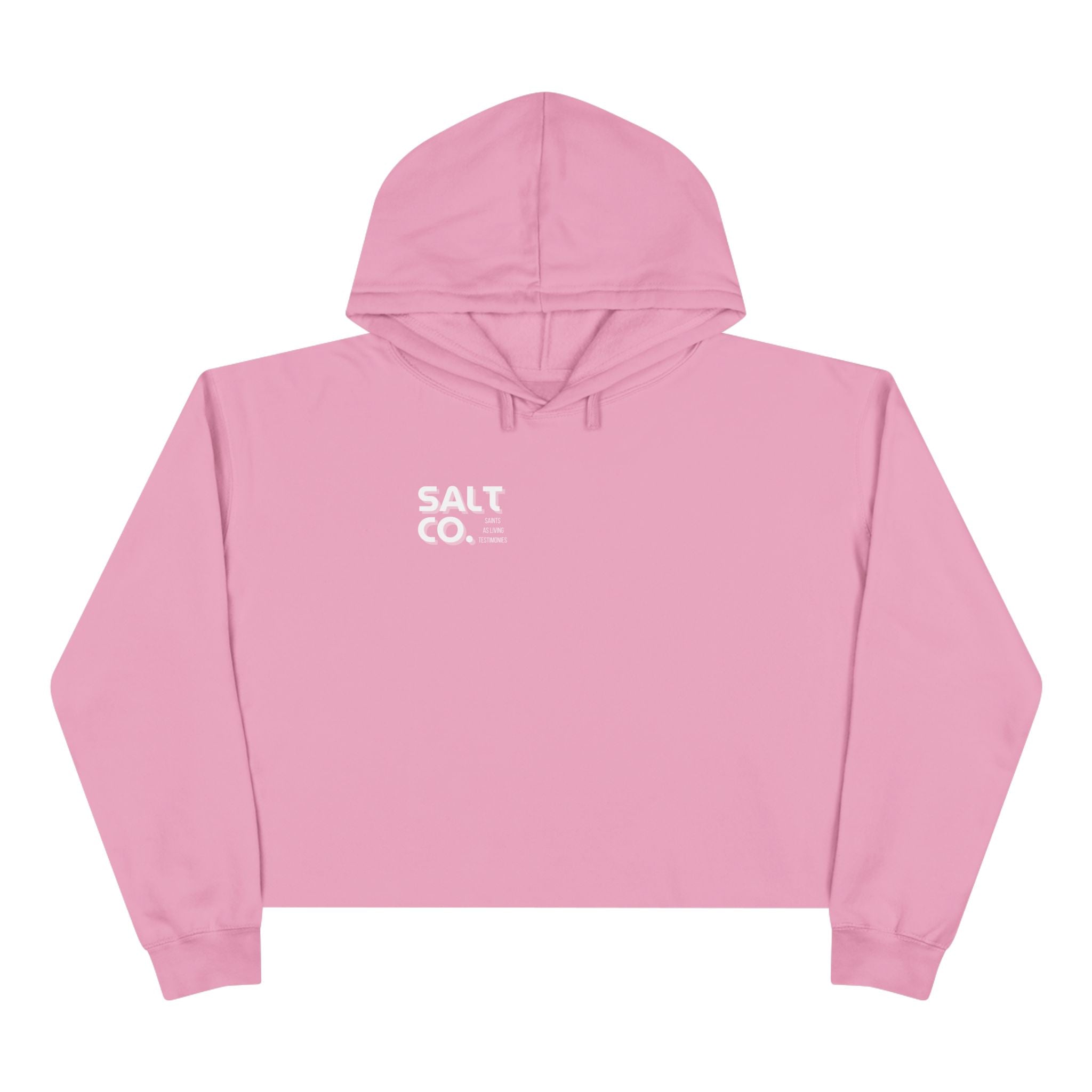 Cropped Hoodie — Minimal 'SALT CO.' Logo Crop Hoodie in Soft Blush
