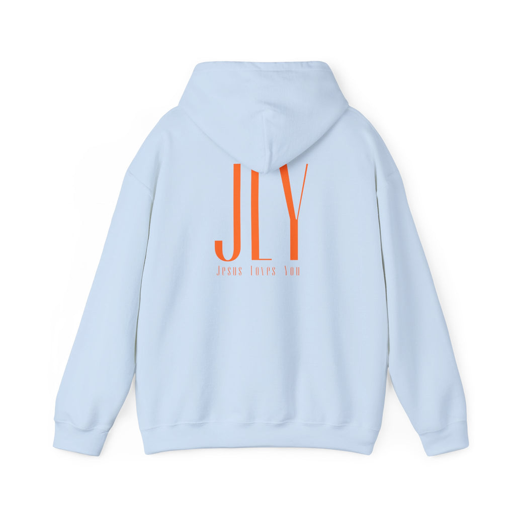 "JLY" Minimalist Hoodie — 'SMILO.' Front & JLY Back Graphic