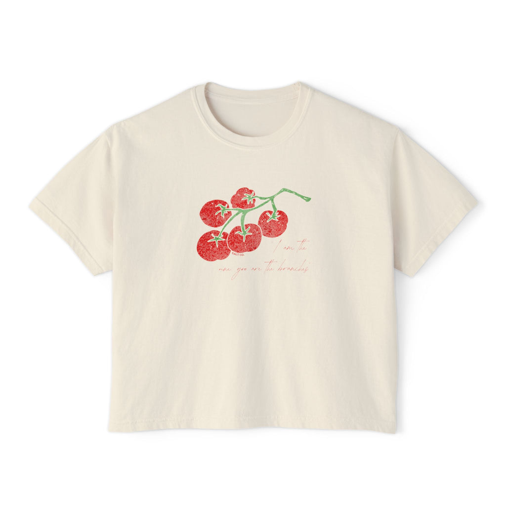 Tomato "I am the vine" Boxy Tee — Vintage Women's Crop T-Shirt