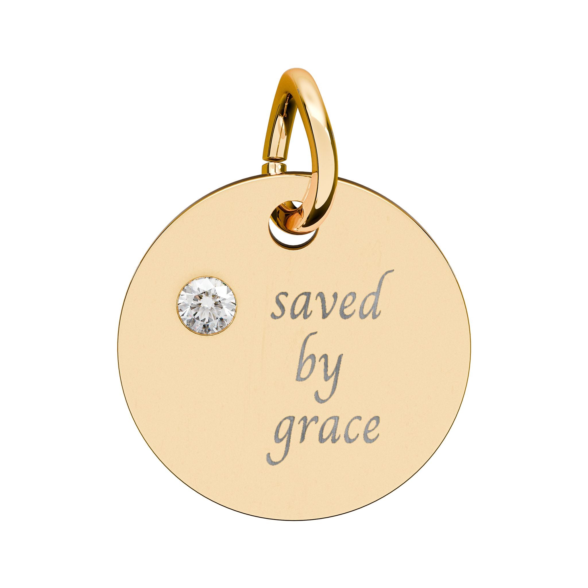 Birthstone — "saved by grace" Pendant