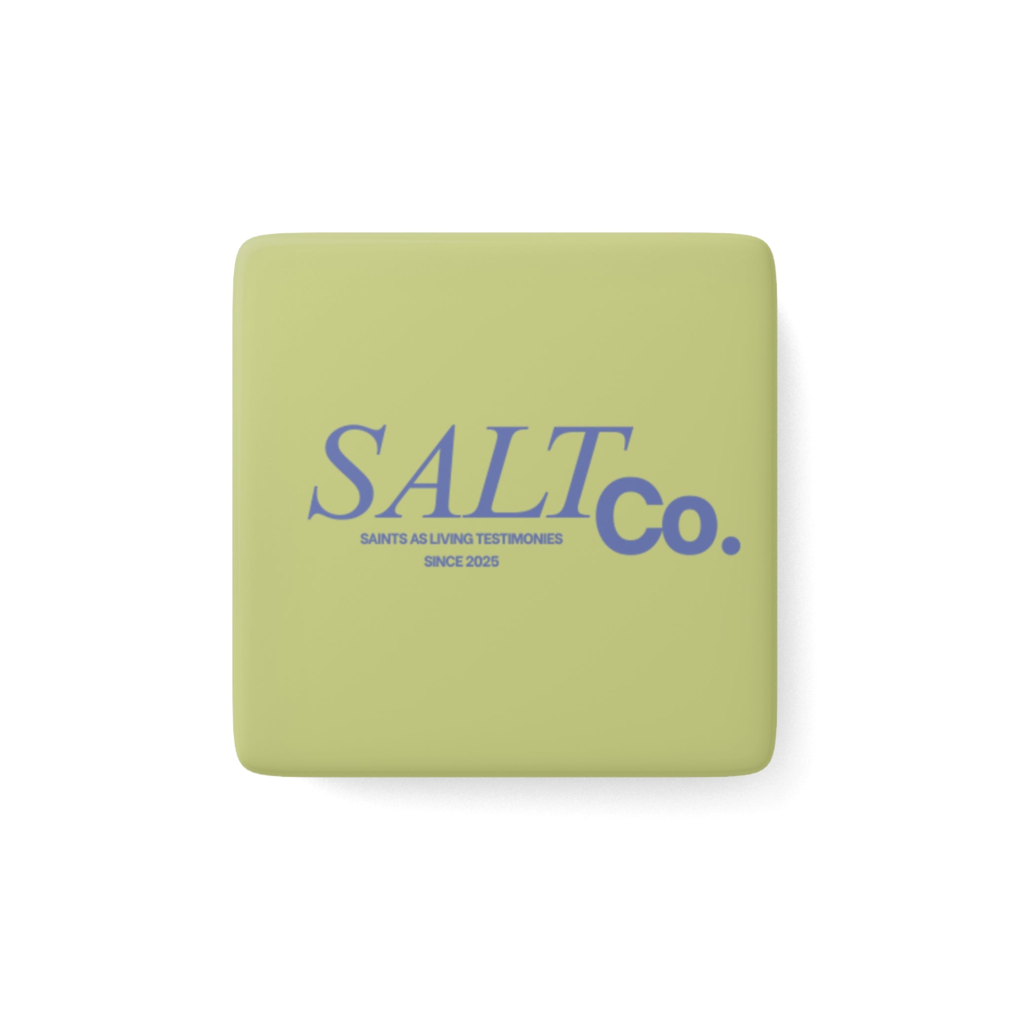 SALT Co. Porcelain Square Magnet — Minimalist Vintage Logo Fridge Magnet