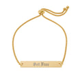 Engraved Adjustable Bar Bracelet — "Set Free"