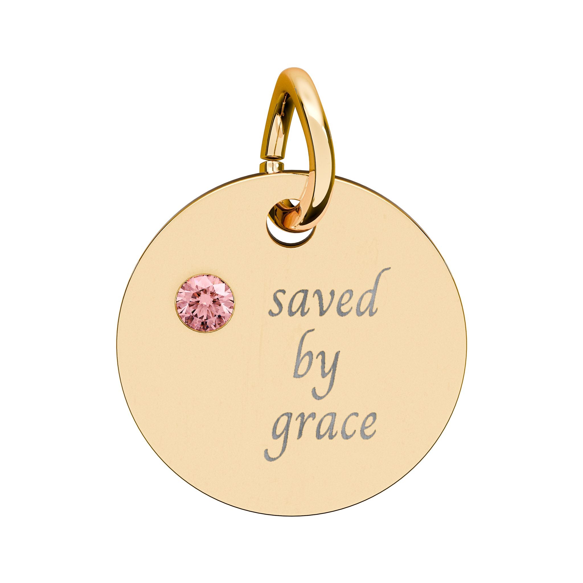 Birthstone — "saved by grace" Pendant