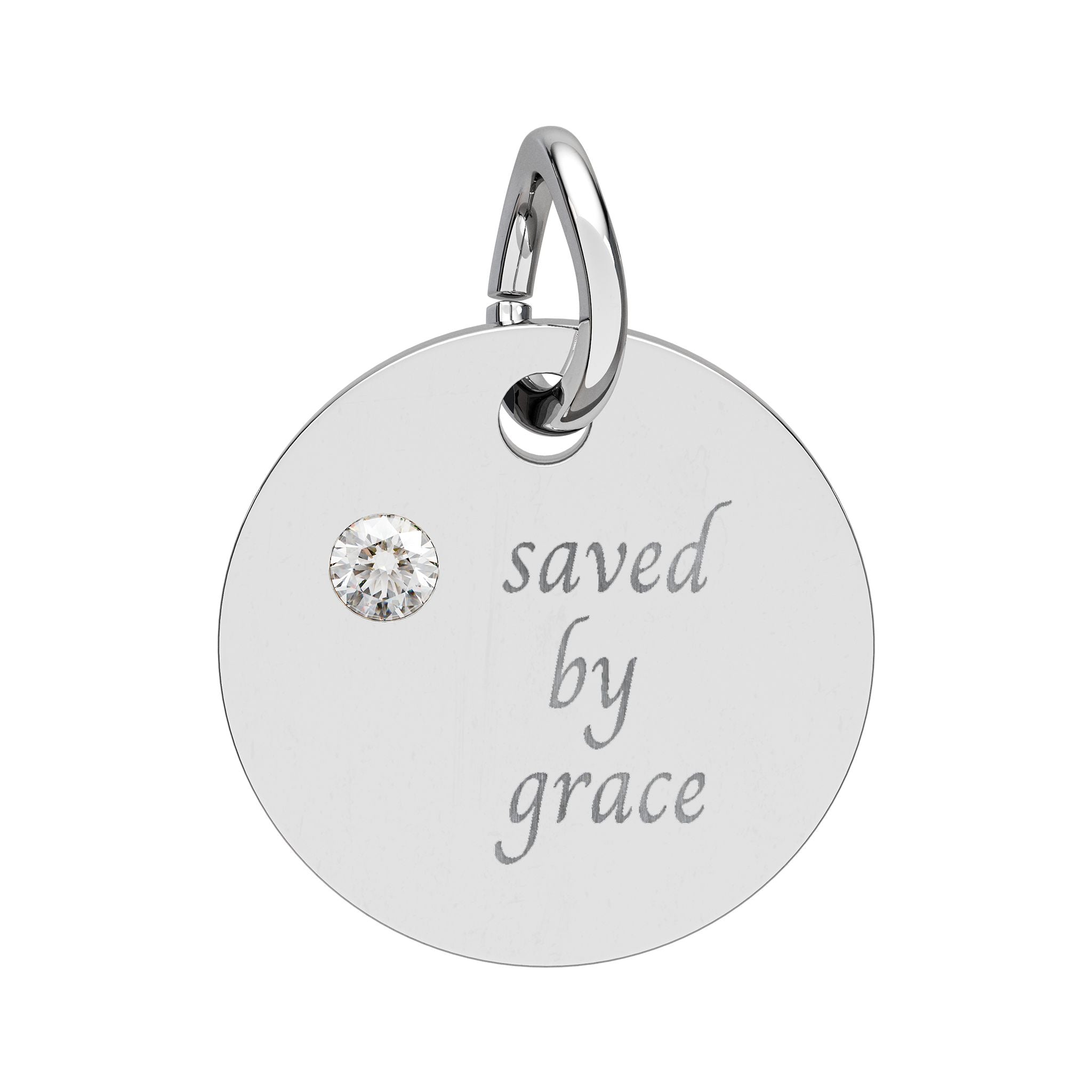 Birthstone — "saved by grace" Pendant