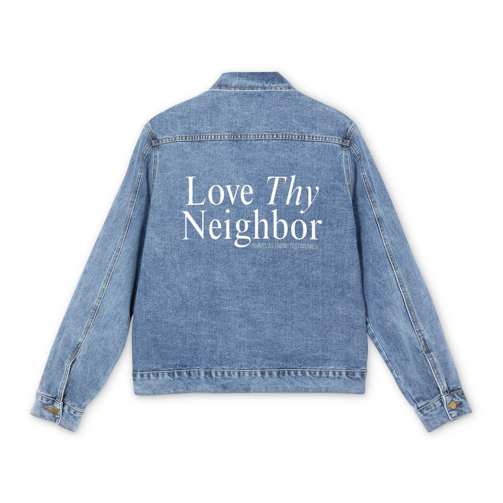 Denim Jacket — "Love Thy Neighbor" Back Script