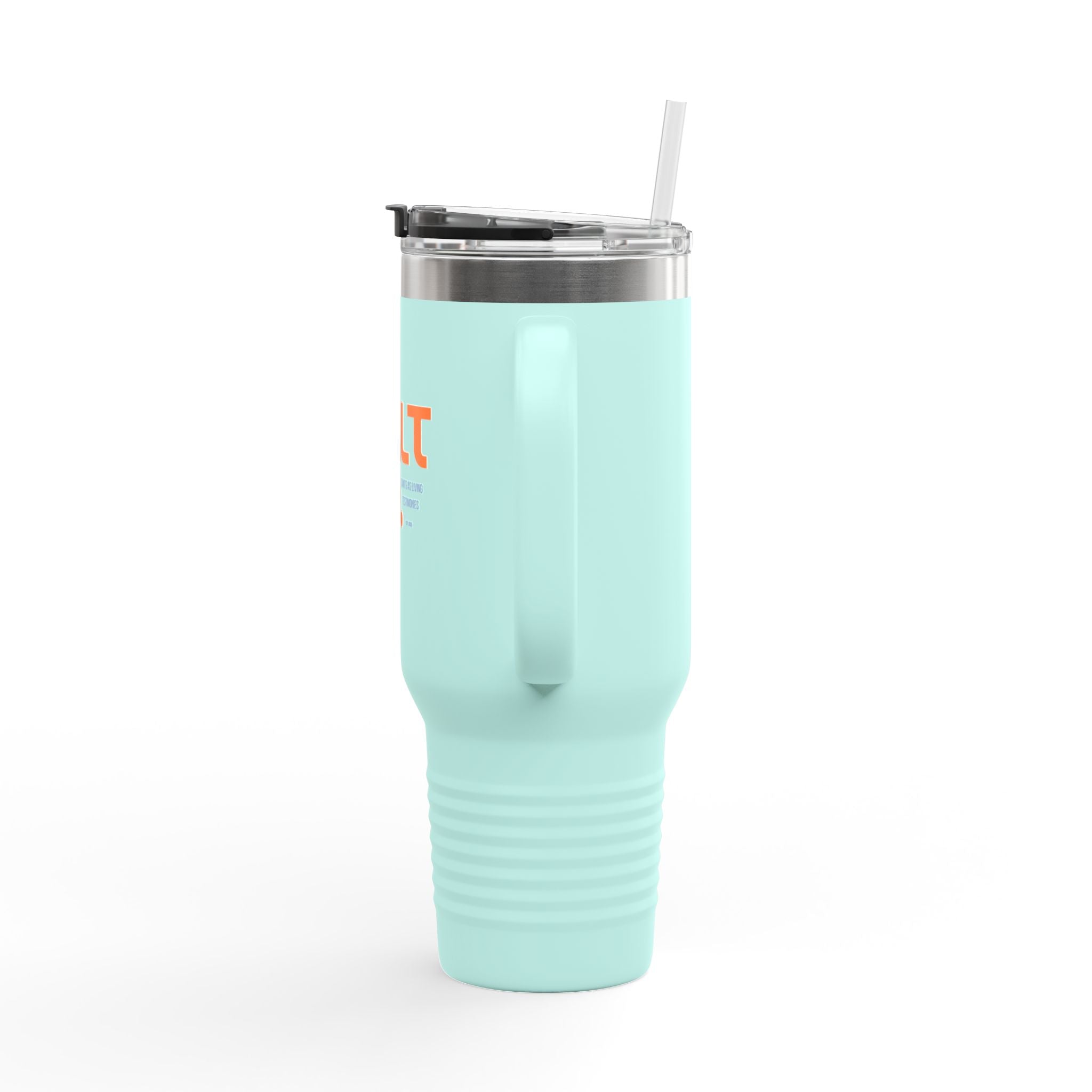 Insulated Travel Mug — 40oz Salt Co. Stainless Steel Tumbler with Straw & Handle