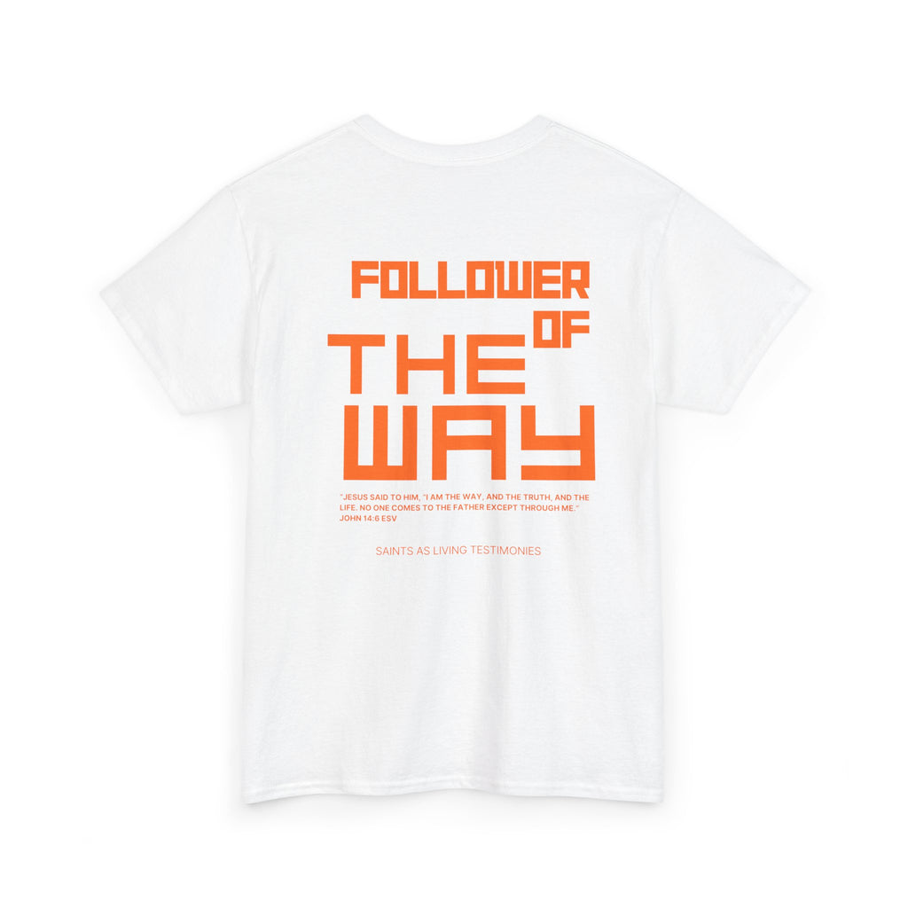Follower of the Way T‑Shirt — Bold Orange Graphic Tee