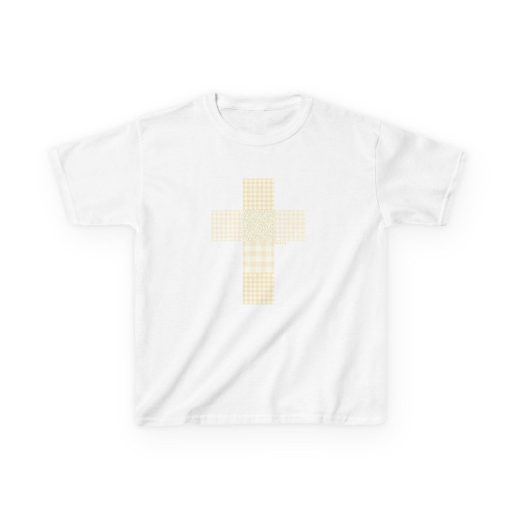 Kids Tee — Pastel Patchwork Cross