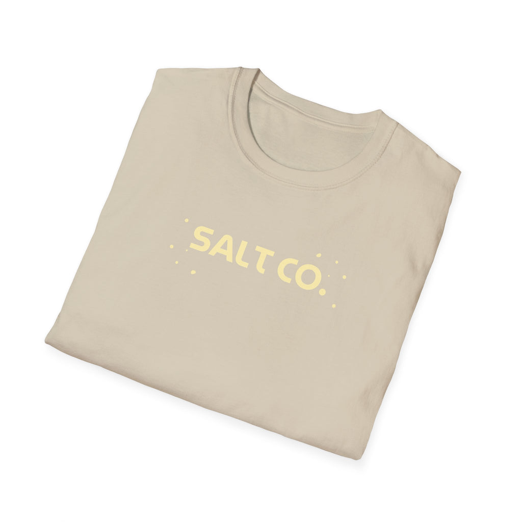 Salty Life Tee — "SALT CO." Minimal Front / Retro Yellow Script Back