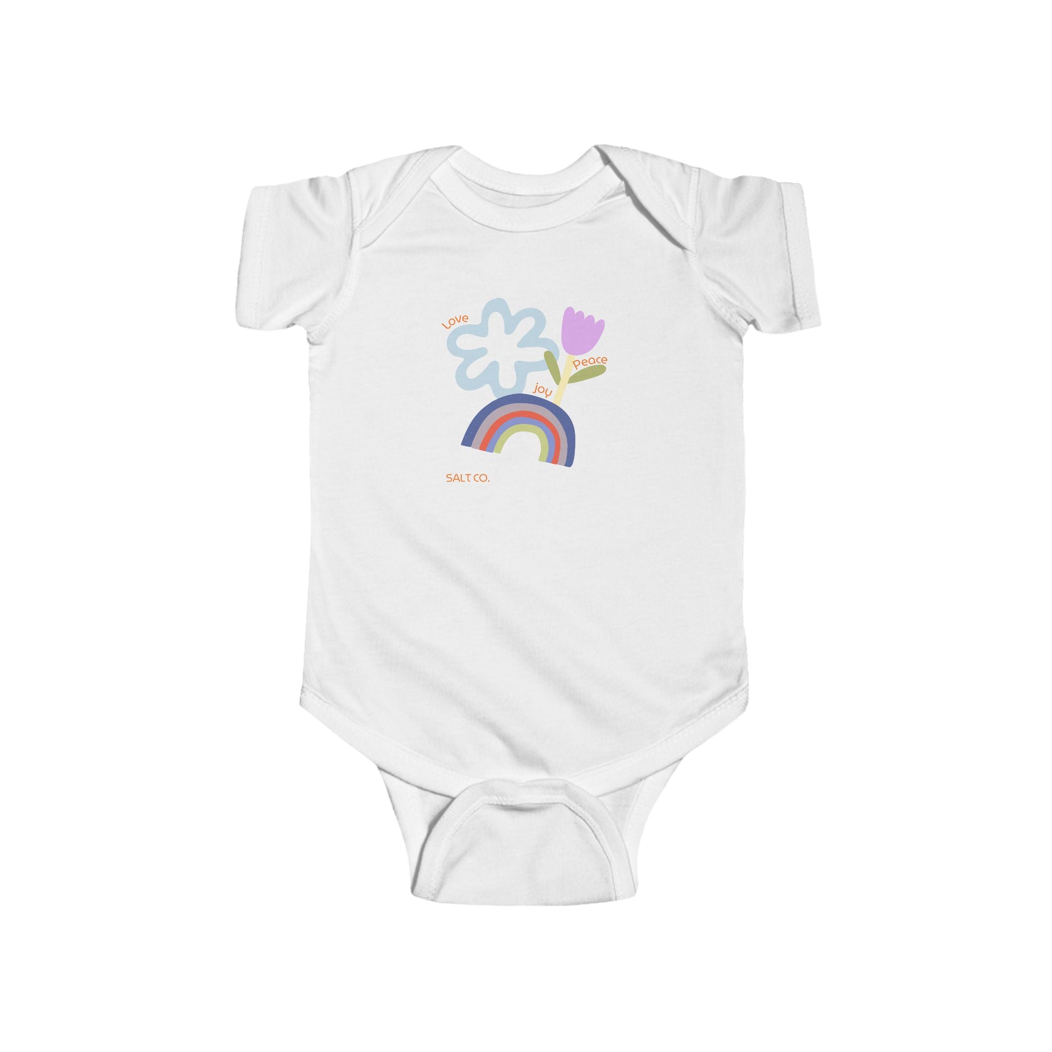 Baby Rainbow Floral Bodysuit – Cute Infant Onesie
