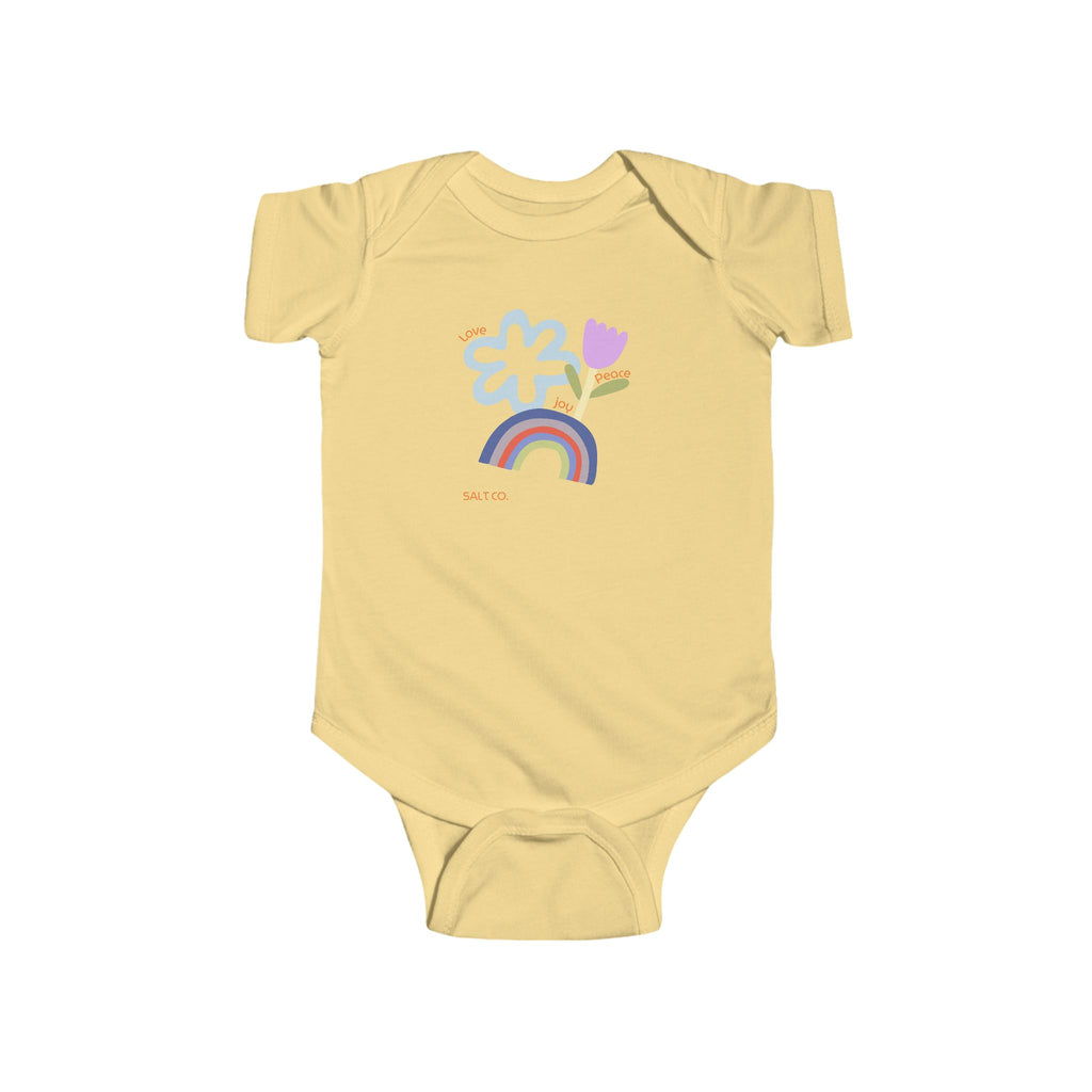 Baby Rainbow Floral Bodysuit – Cute Infant Onesie
