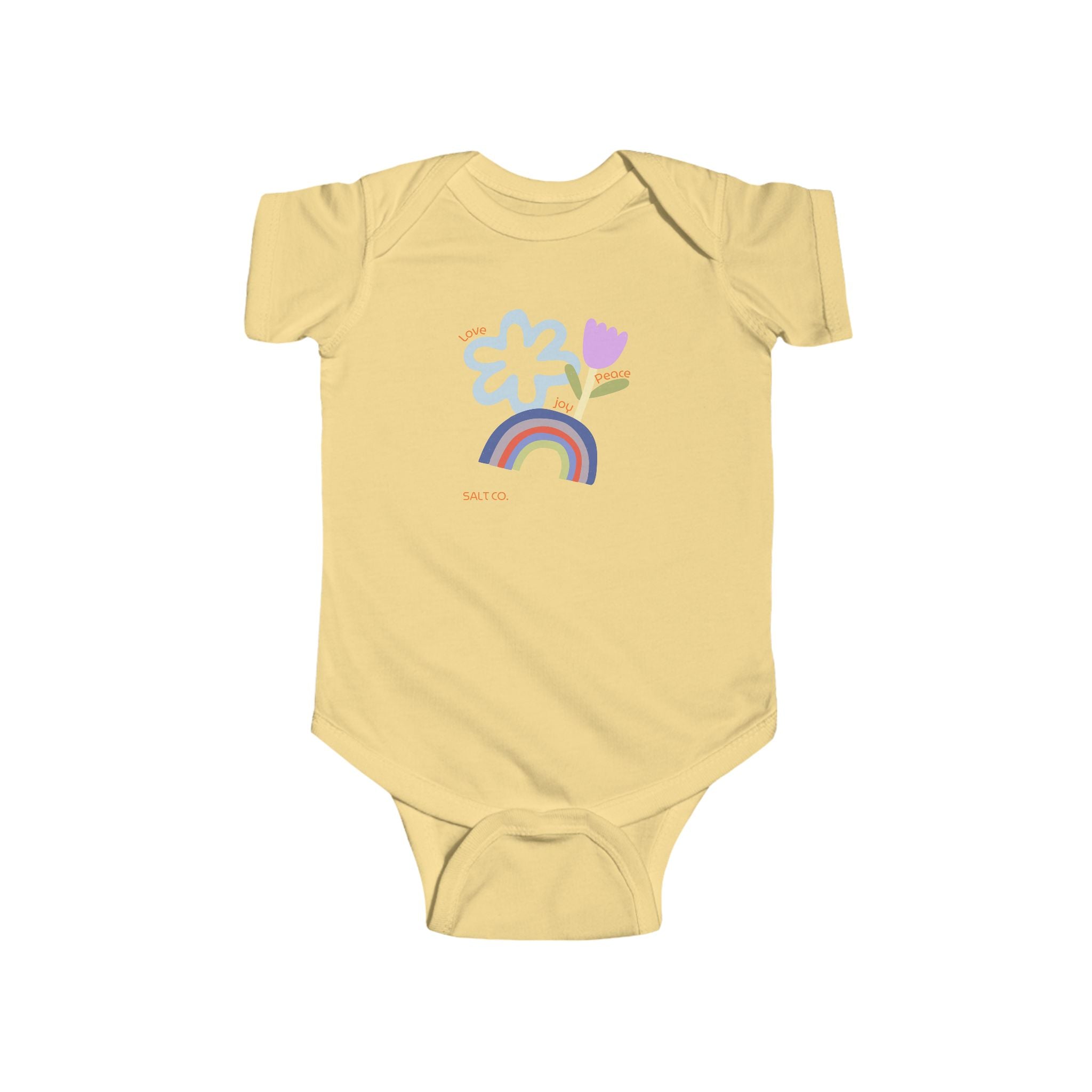 Baby Rainbow Floral Bodysuit – Cute Infant Onesie