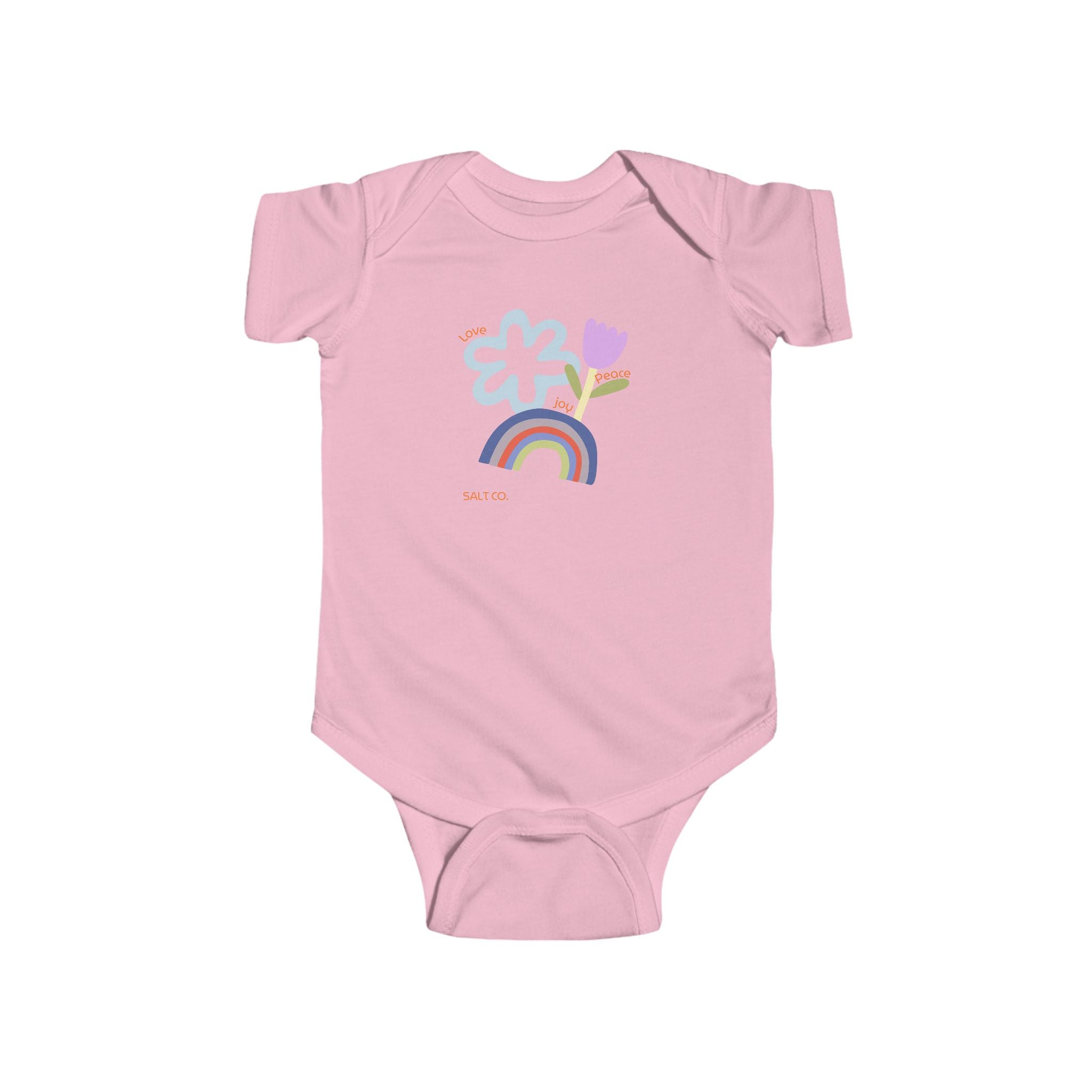Baby Rainbow Floral Bodysuit – Cute Infant Onesie