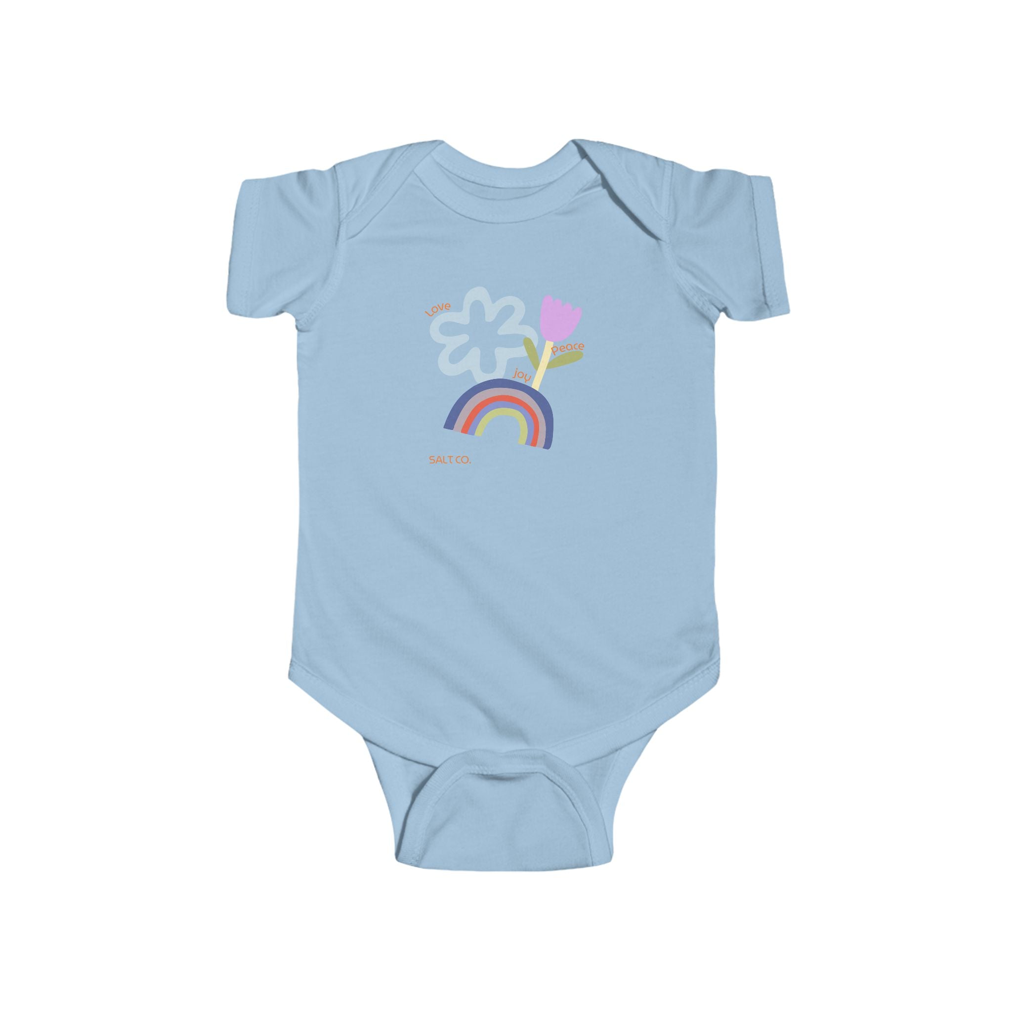 Baby Rainbow Floral Bodysuit – Cute Infant Onesie