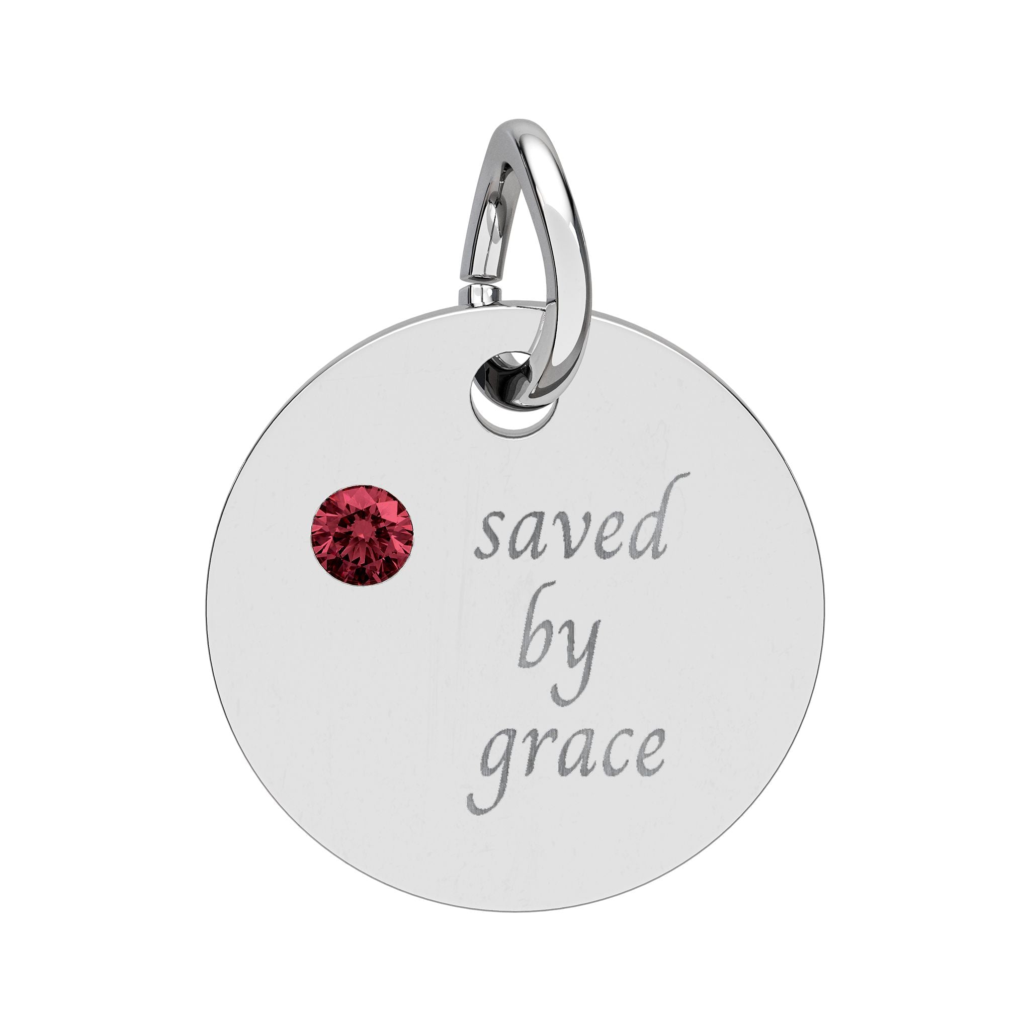 Birthstone — "saved by grace" Pendant