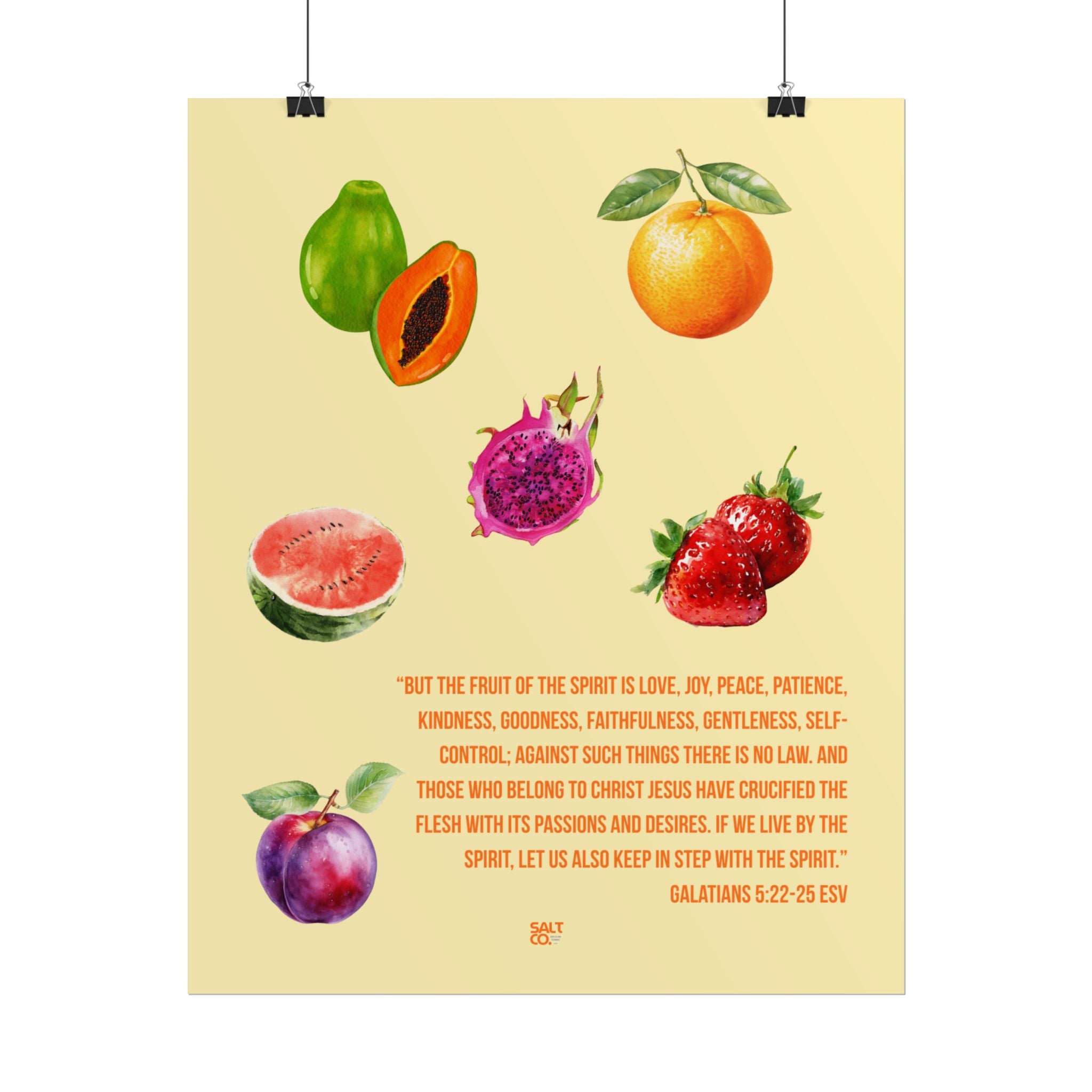 Fruit of the Spirit Poster — Galatians 5:22-23 Inspirational Wall Art
