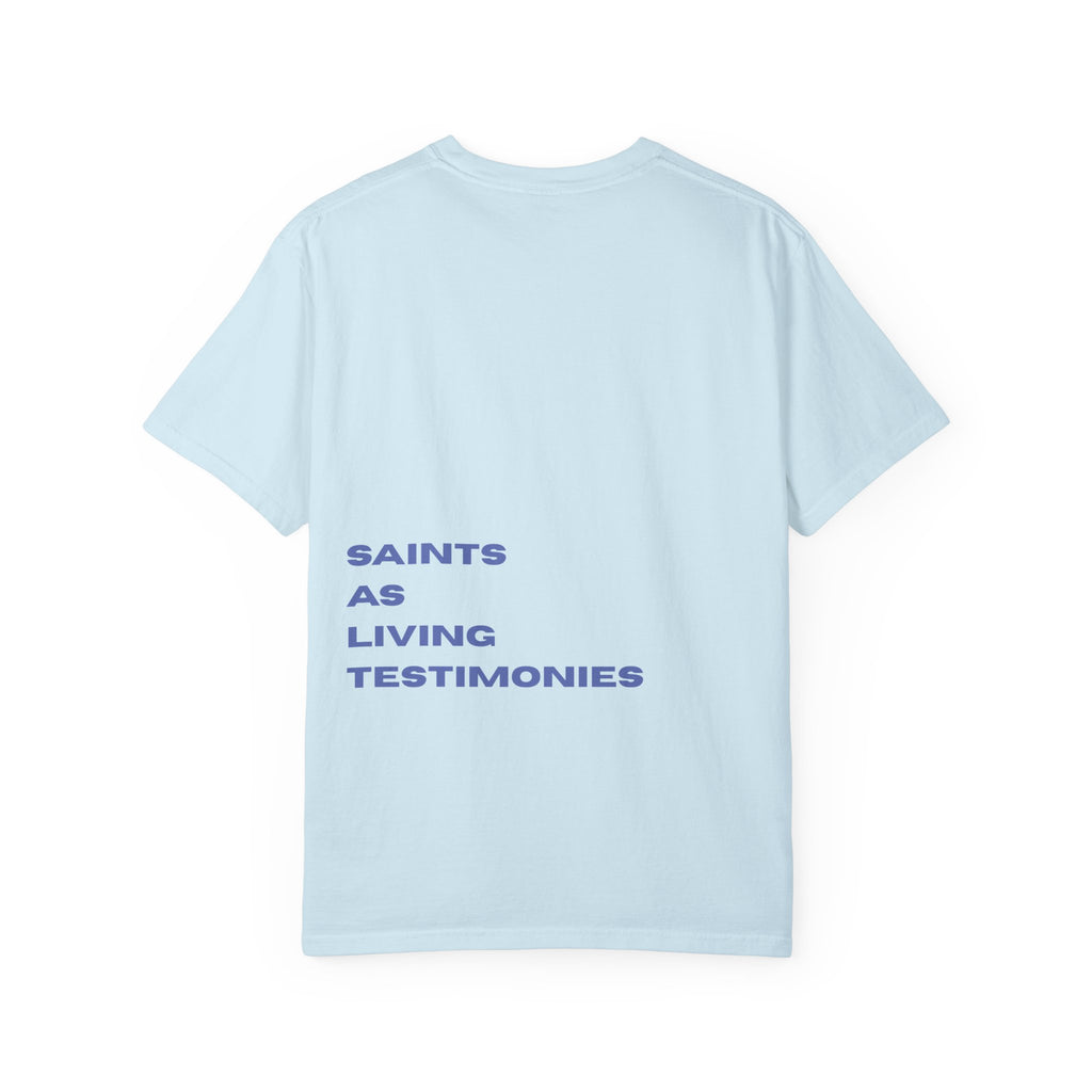 Salt Co. Minimalist Tee — "SAINTS AS LIVING TESTIMONIES" Back Print
