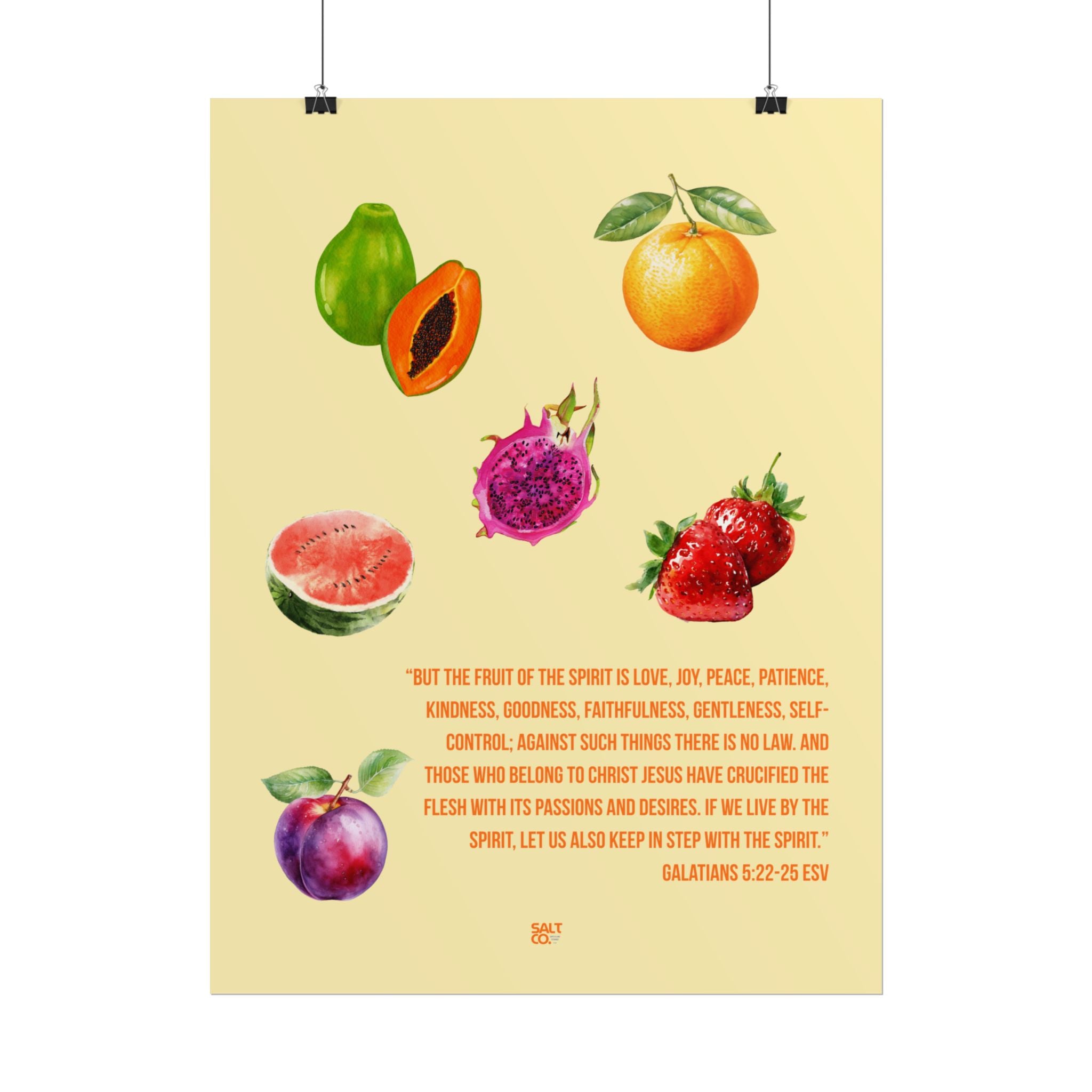 Fruit of the Spirit Poster — Galatians 5:22-23 Inspirational Wall Art