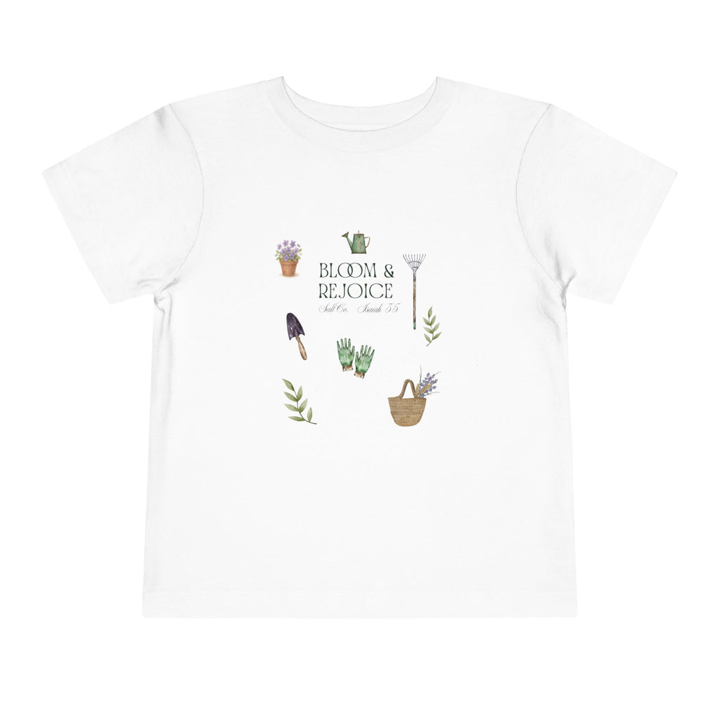 Bloom & Rejoice Toddler Tee — Floral Gardening Graphic Shirt