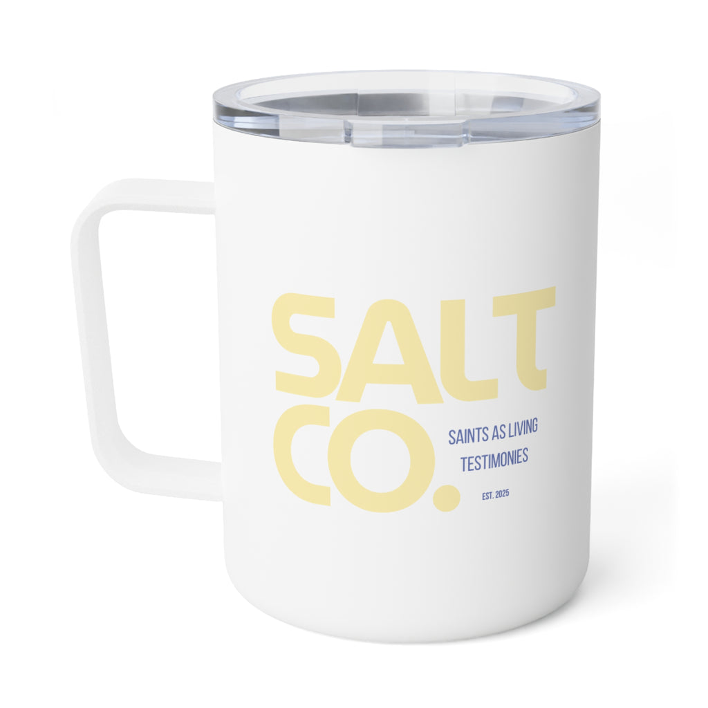 10oz Insulated Coffee Mug — Minimalist 'Salt' Design Travel Tumbler