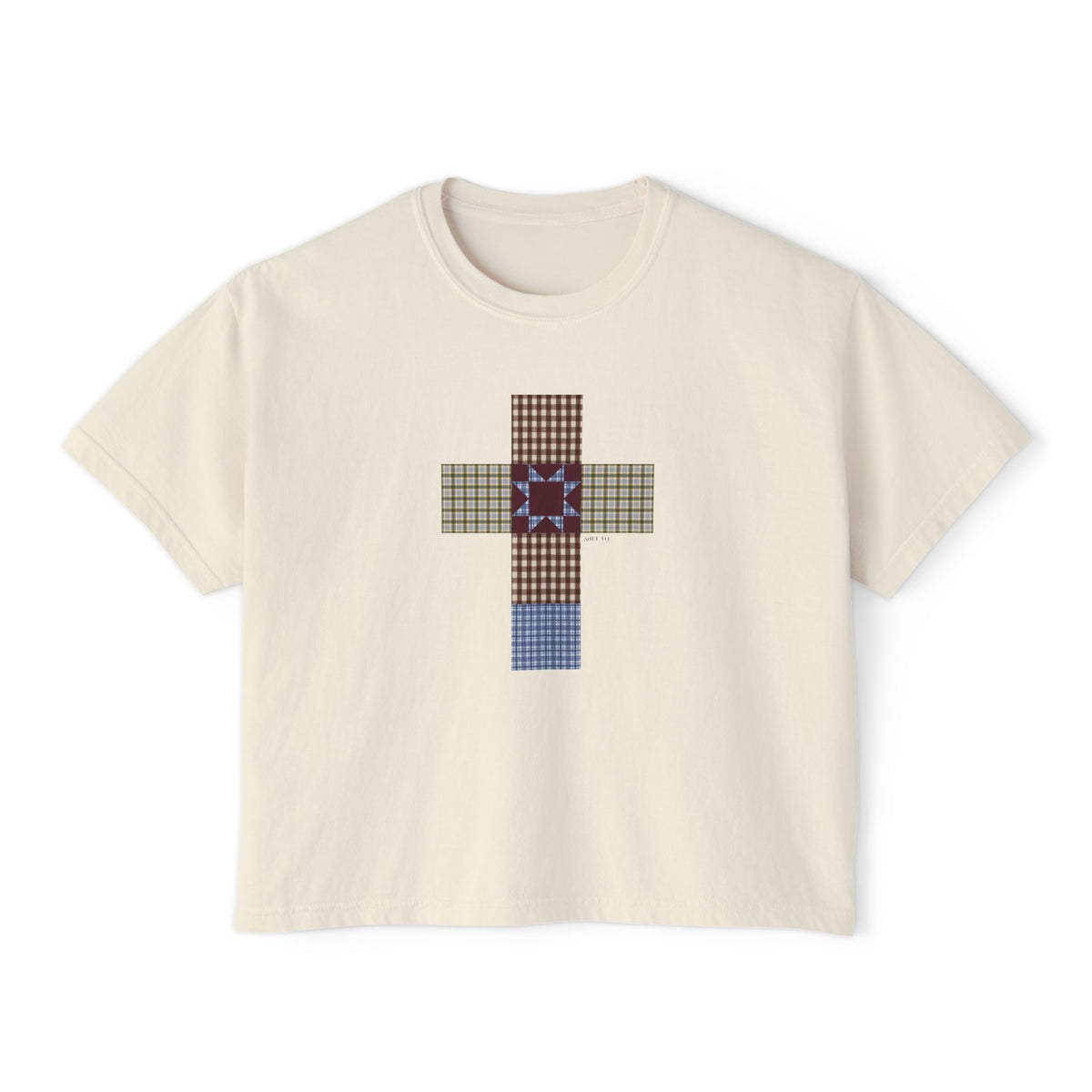 Women's Patchwork Cross Boxy Tee