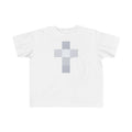 Toddler Tee — Soft Blue Patchwork Cross Graphic