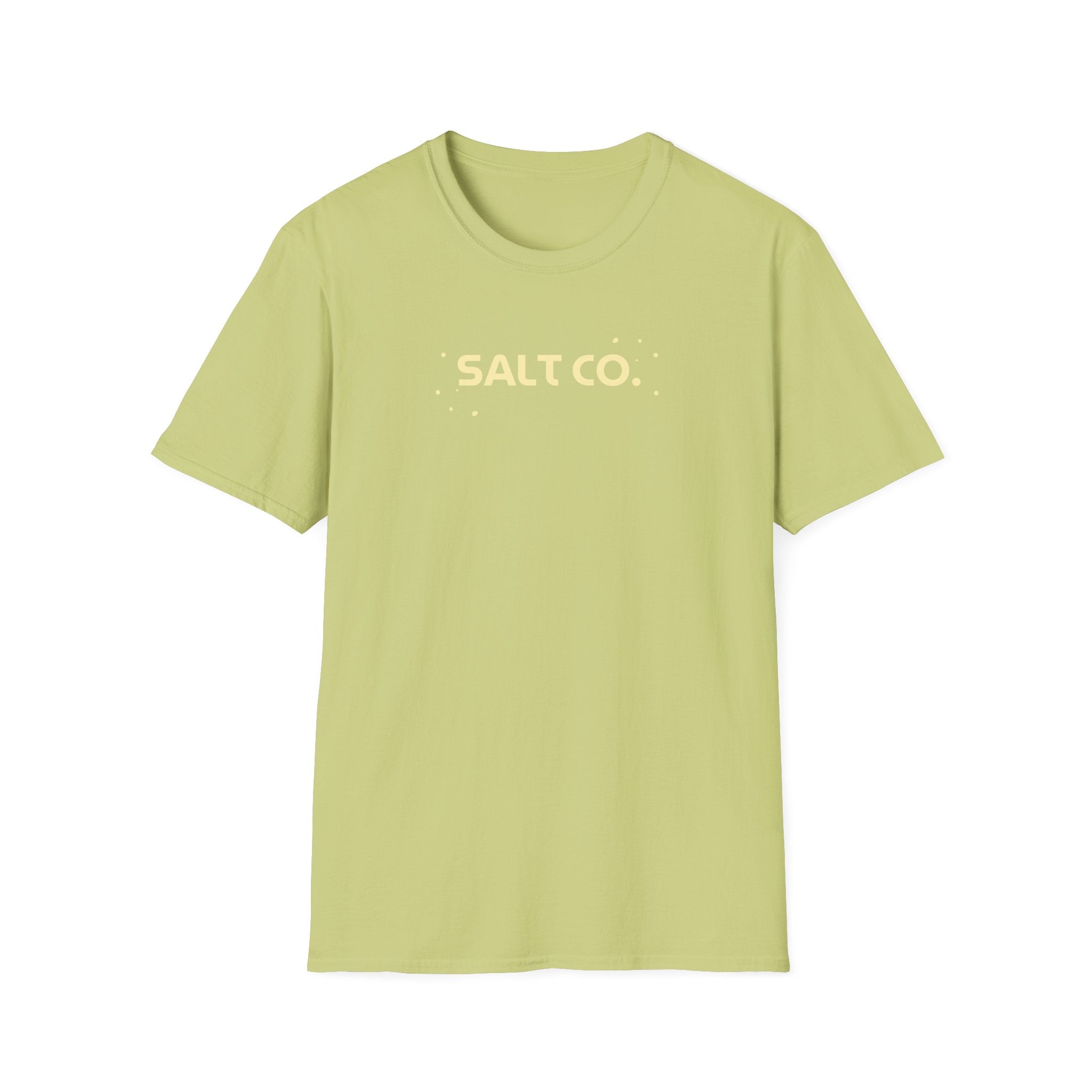 Salty Life Tee — "SALT CO." Minimal Front / Retro Yellow Script Back