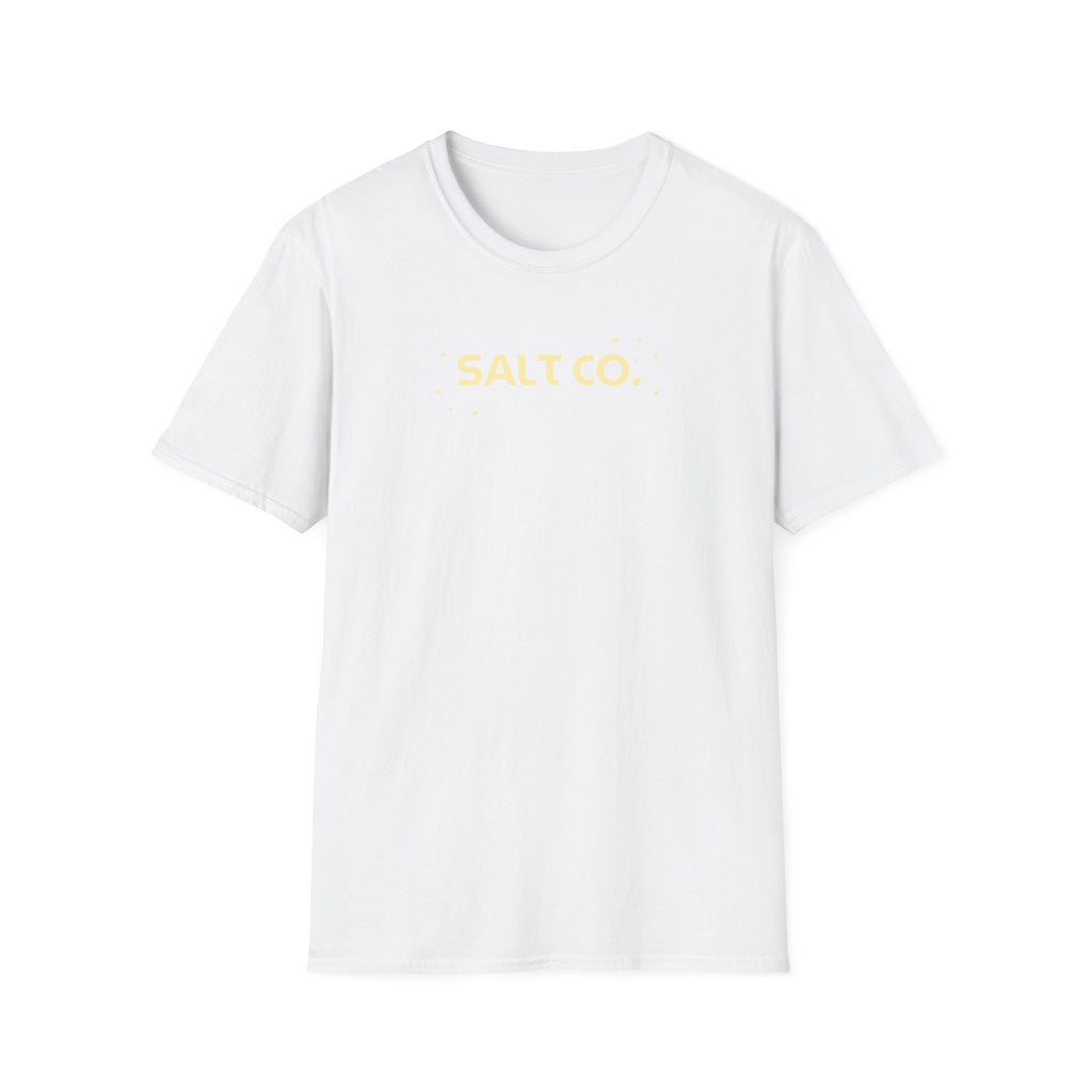 Salty Life Tee — "SALT CO." Minimal Front / Retro Yellow Script Back