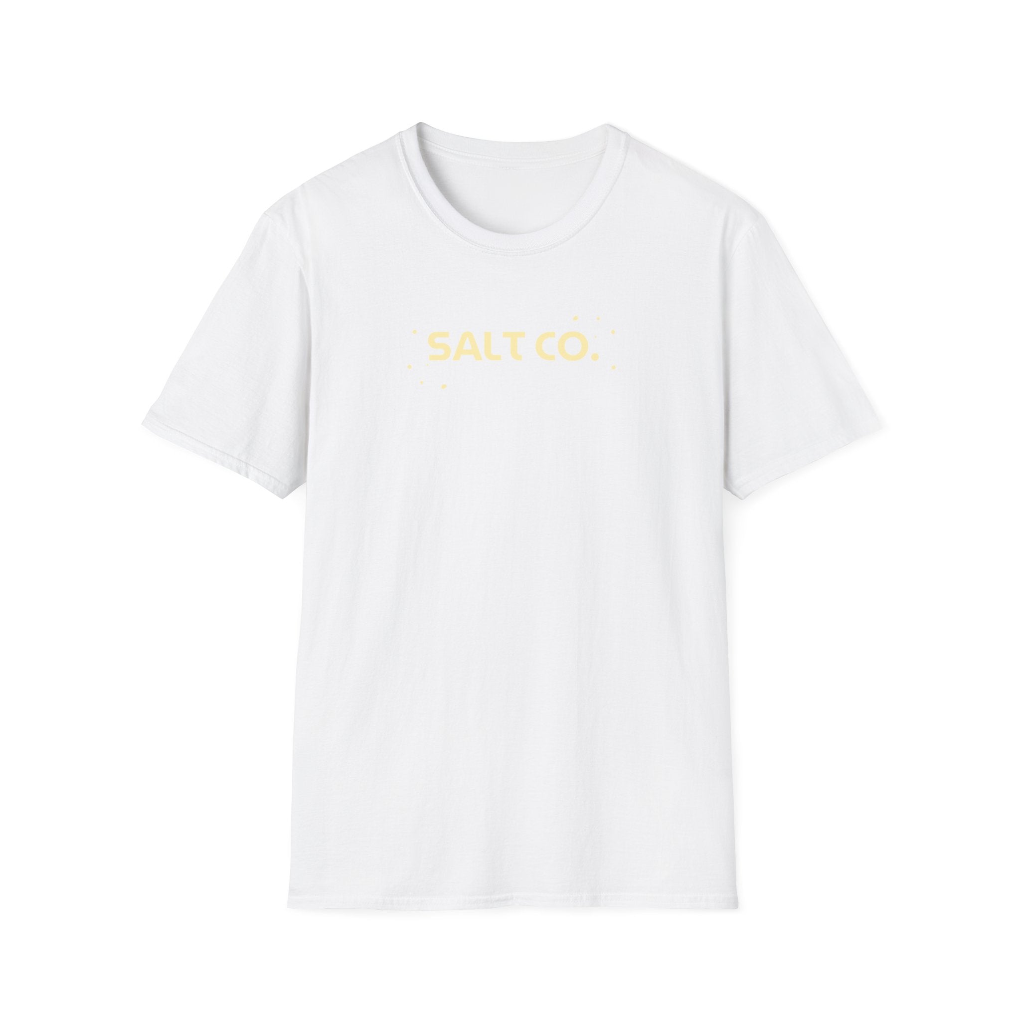 Salty Life Tee — "SALT CO." Minimal Front / Retro Yellow Script Back