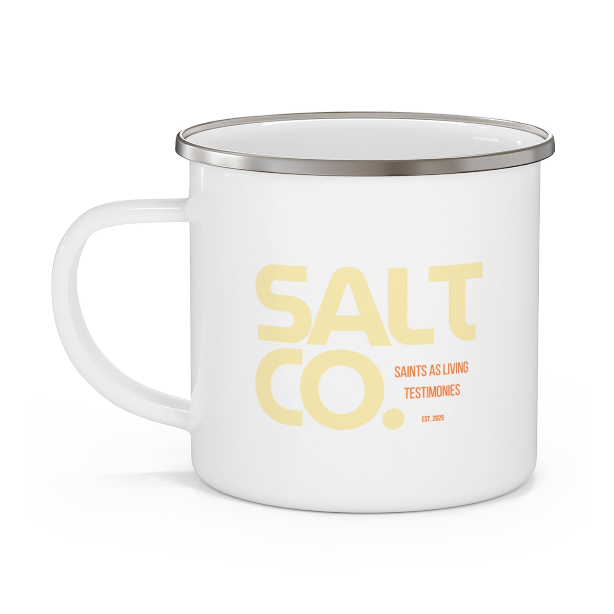 Enamel Camping Mug — Retro Surf Blue Camp Coffee Cup