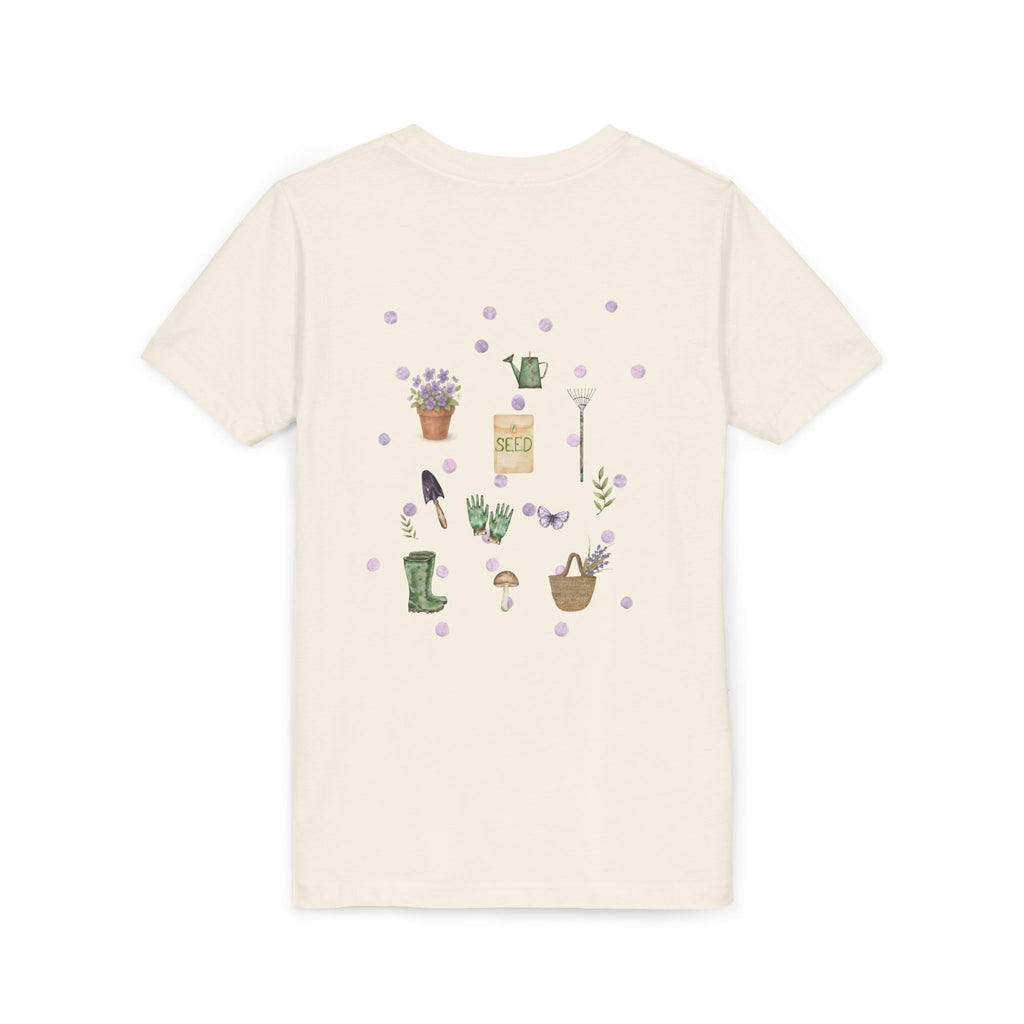 Girls Gardening Tee – 'Bloom & Grow' Floral Garden Tools Youth Shirt