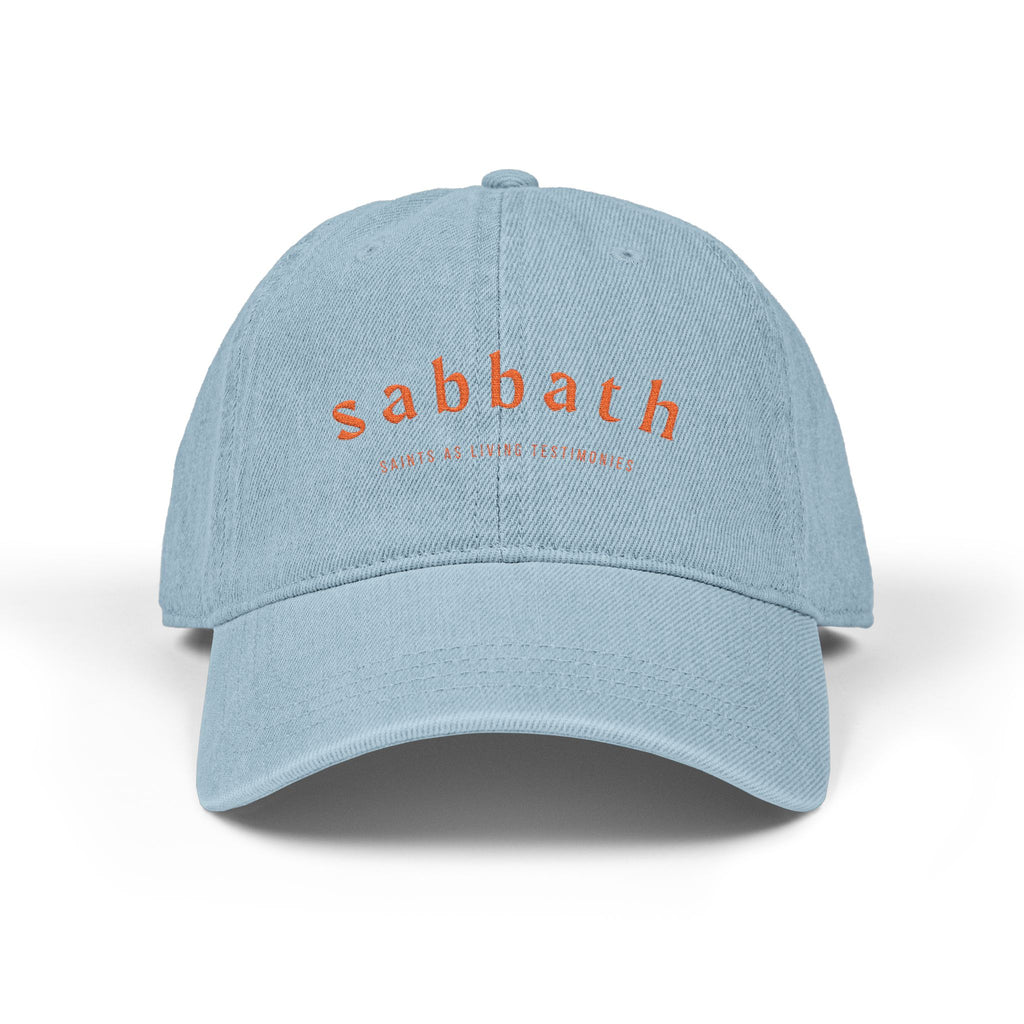 Sabbath Embroidered Denim Hat — Light Blue Casual Baseball Cap