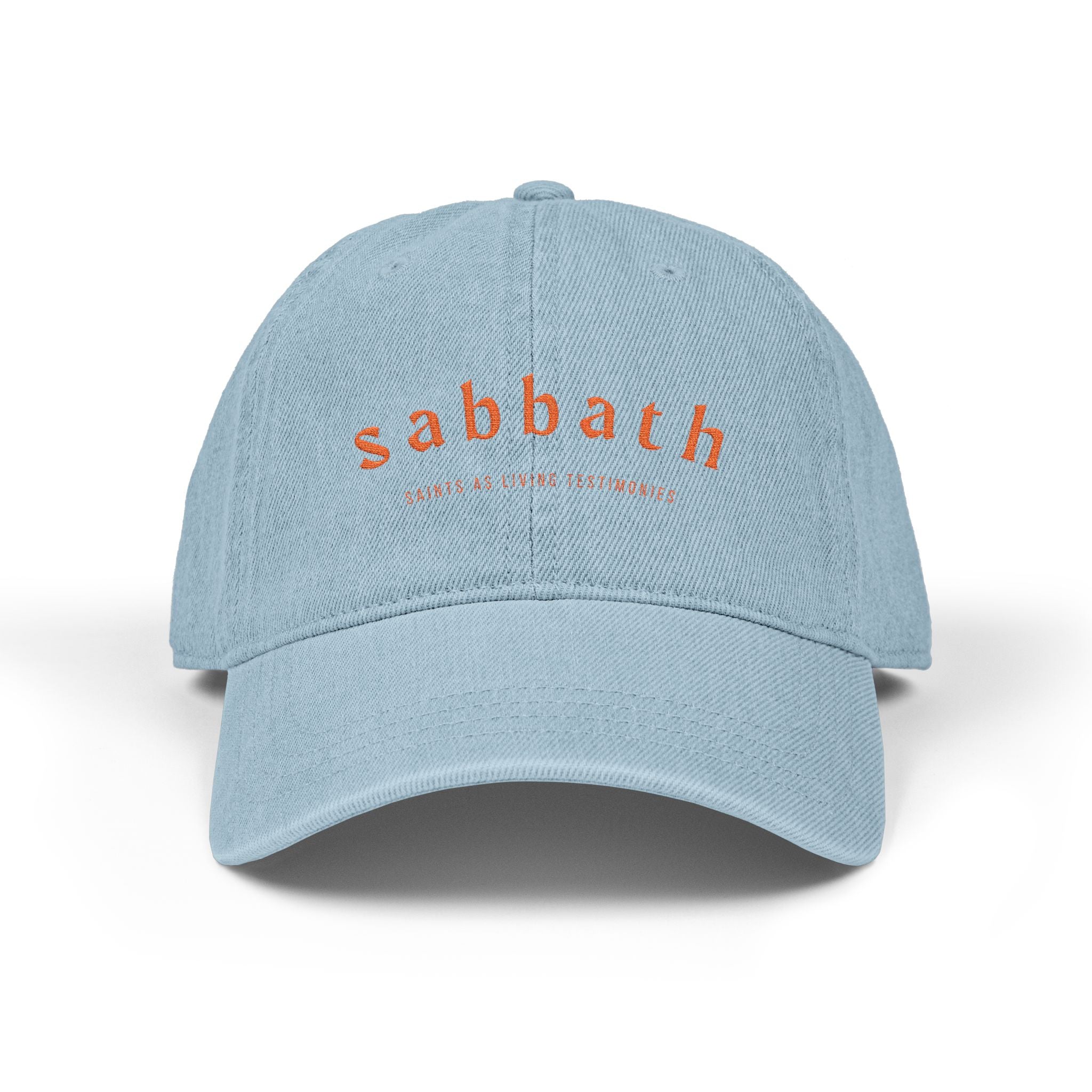 Sabbath Embroidered Denim Hat — Light Blue Casual Baseball Cap
