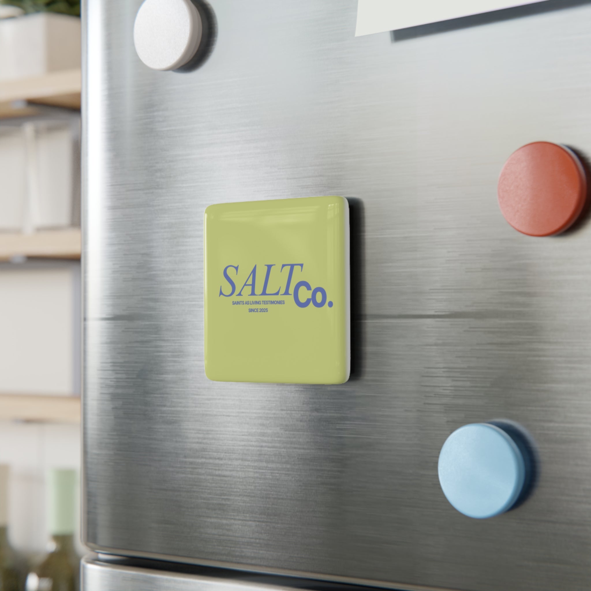 SALT Co. Porcelain Square Magnet — Minimalist Vintage Logo Fridge Magnet