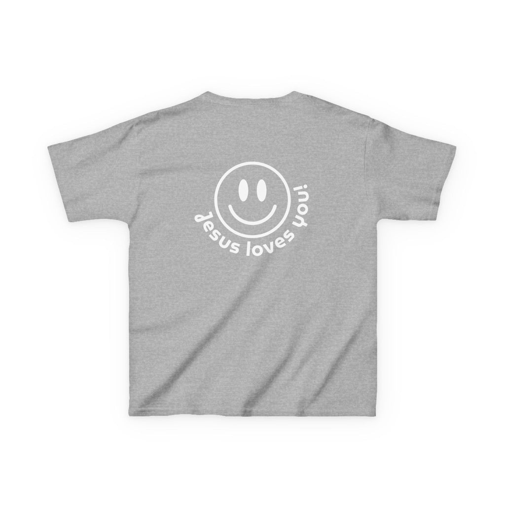Kids T‑Shirt — "Jesus Loves You" Smiley Tee (Salt Co.)