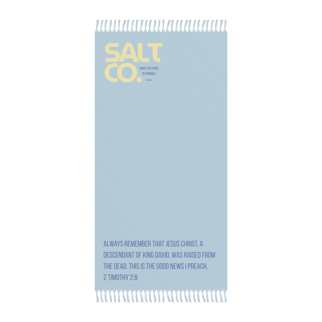 Boho Beach Towel — Salt Co. Christian Scripture 2 Timothy 2:8 Fringe Towel