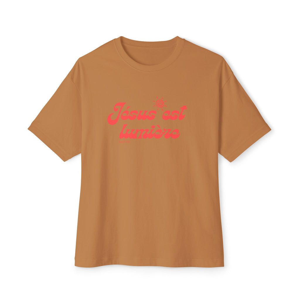 “Jesus est lumière” (Jesus is light) Women's French Oversized Tee