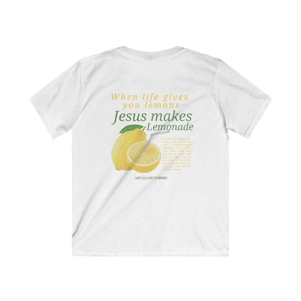 Kids Tee — "When Life Gives You Lemons, Jesus Makes Lemonade" Christian Lemon Graphic