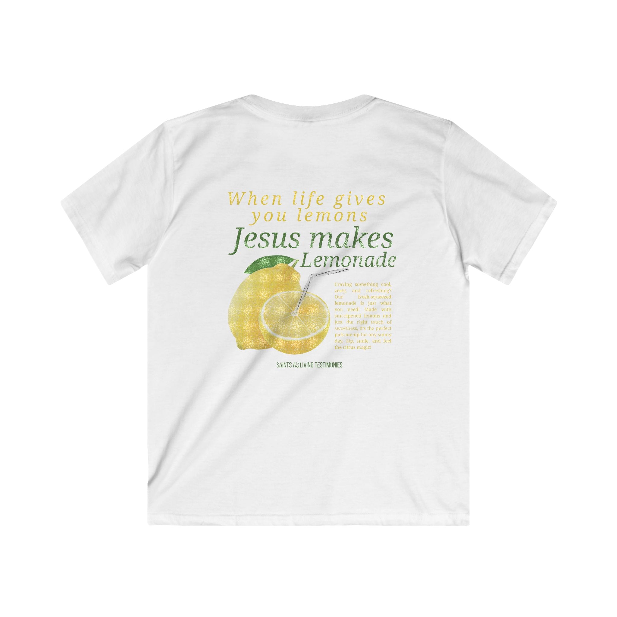 Kids Tee — "When Life Gives You Lemons, Jesus Makes Lemonade" Christian Lemon Graphic