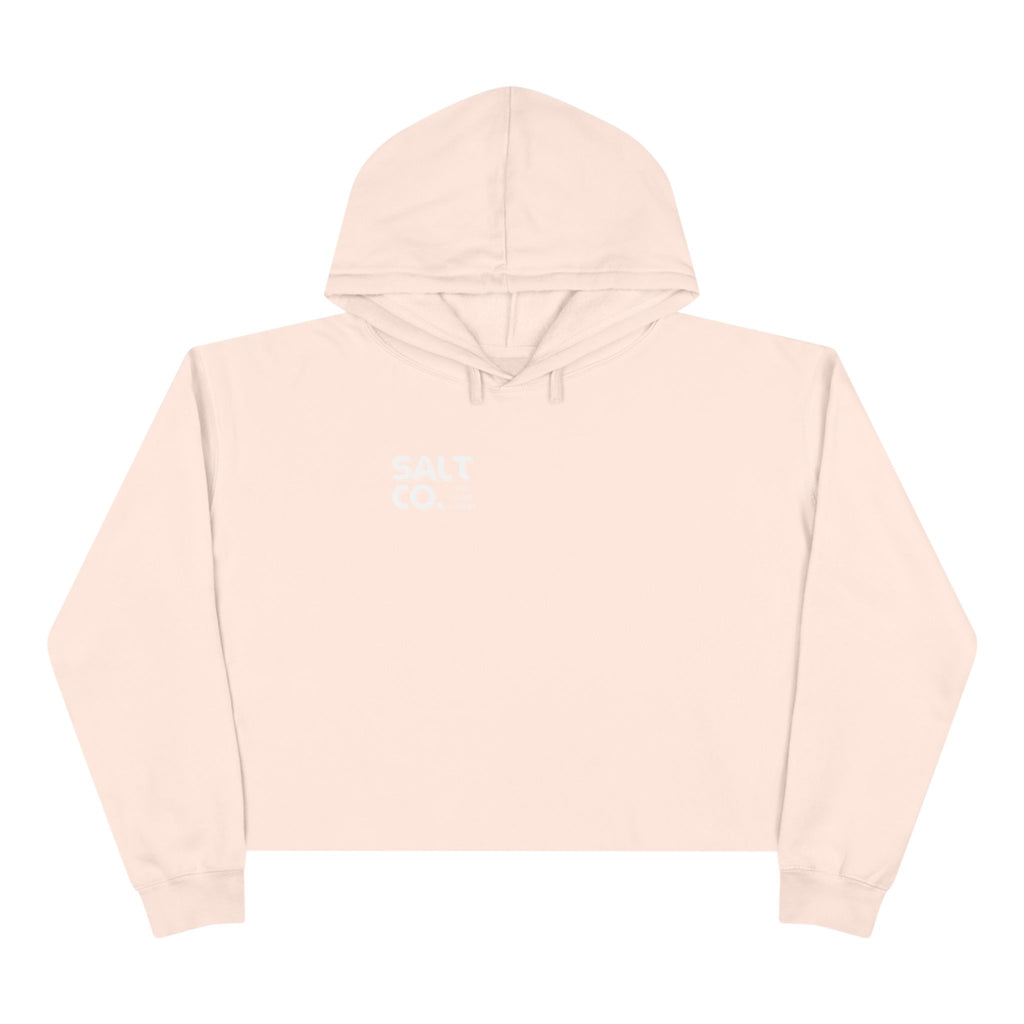 Cropped Hoodie — Minimal 'SALT CO.' Logo Crop Hoodie in Soft Blush