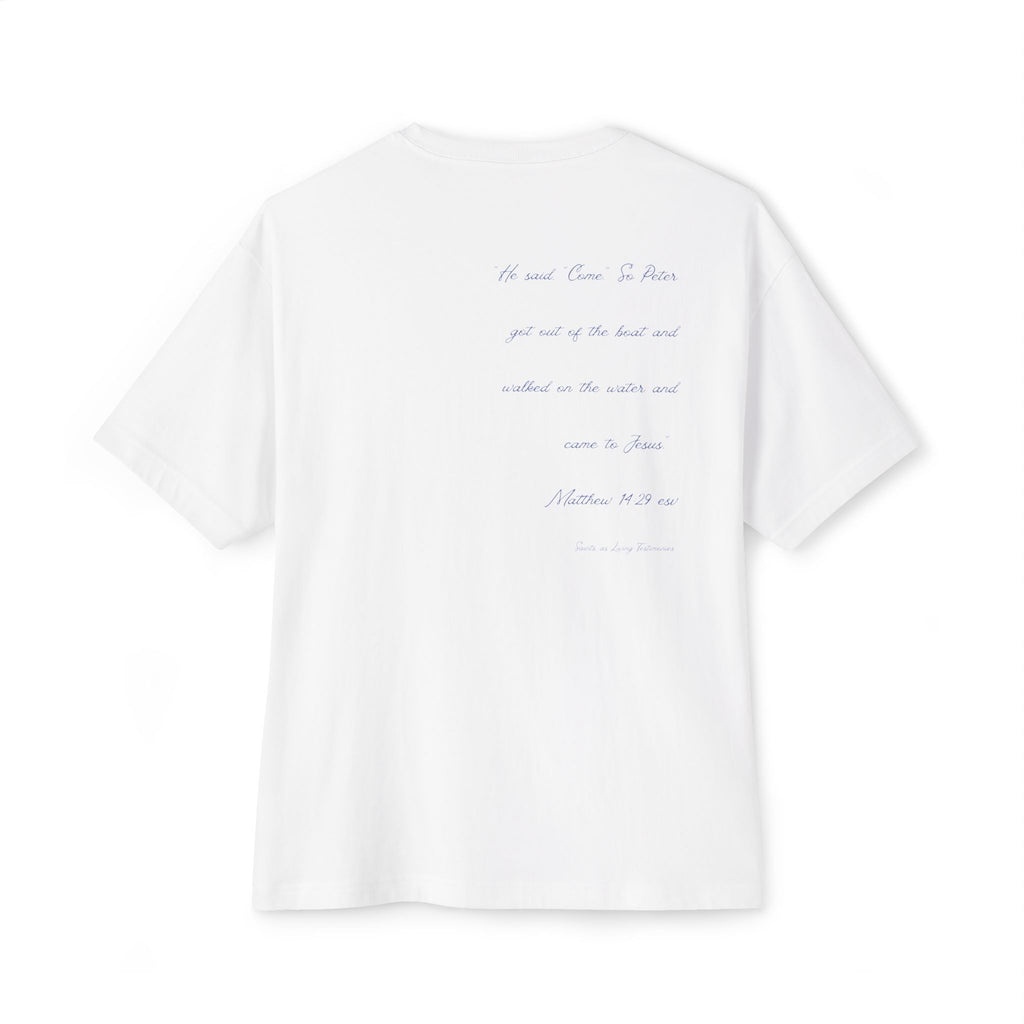 Minimalist Boxy Tee — "Let's go for a walk on the water."
