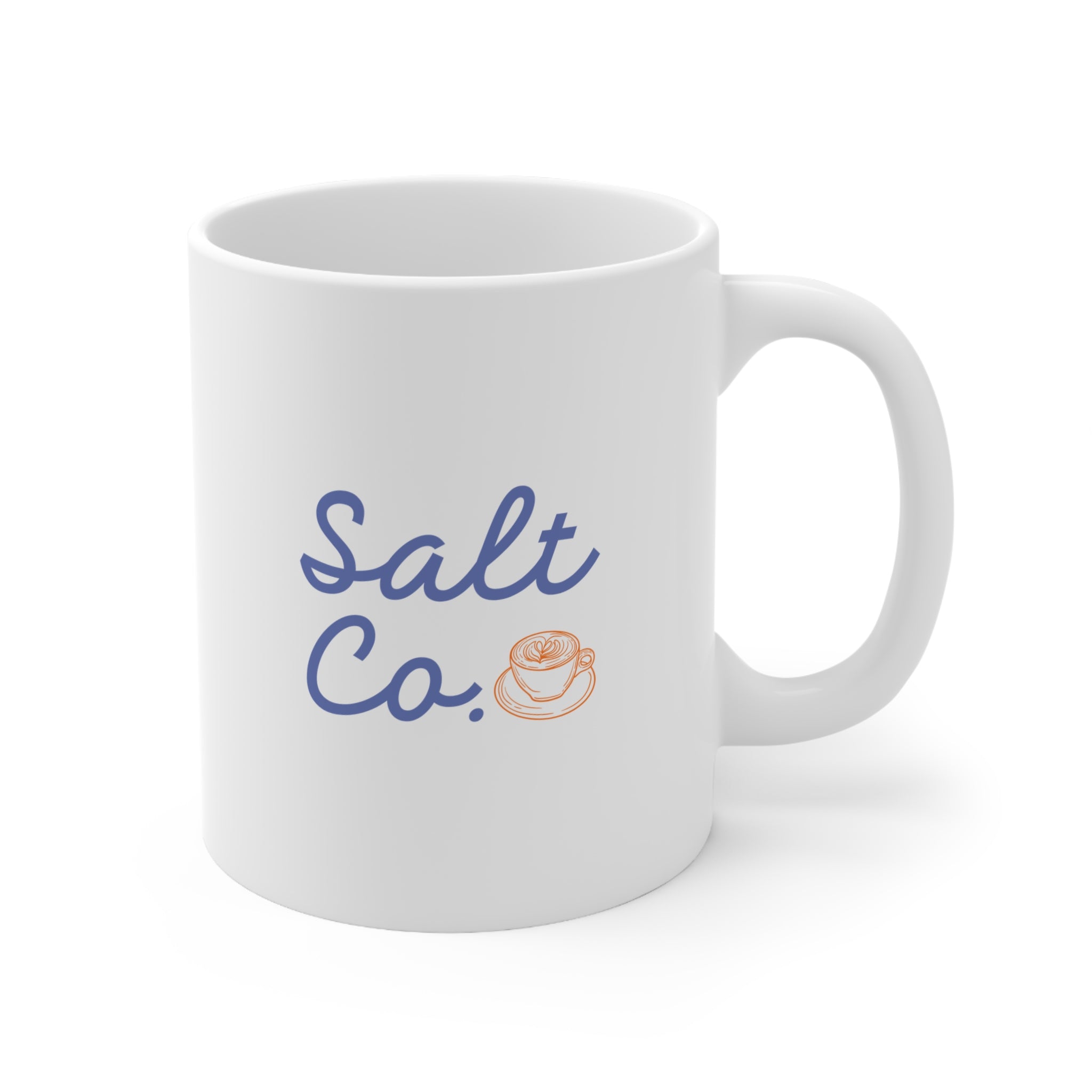Salt Co. Coffee Mug — 11oz & 15oz Ceramic Cup with Script Logo