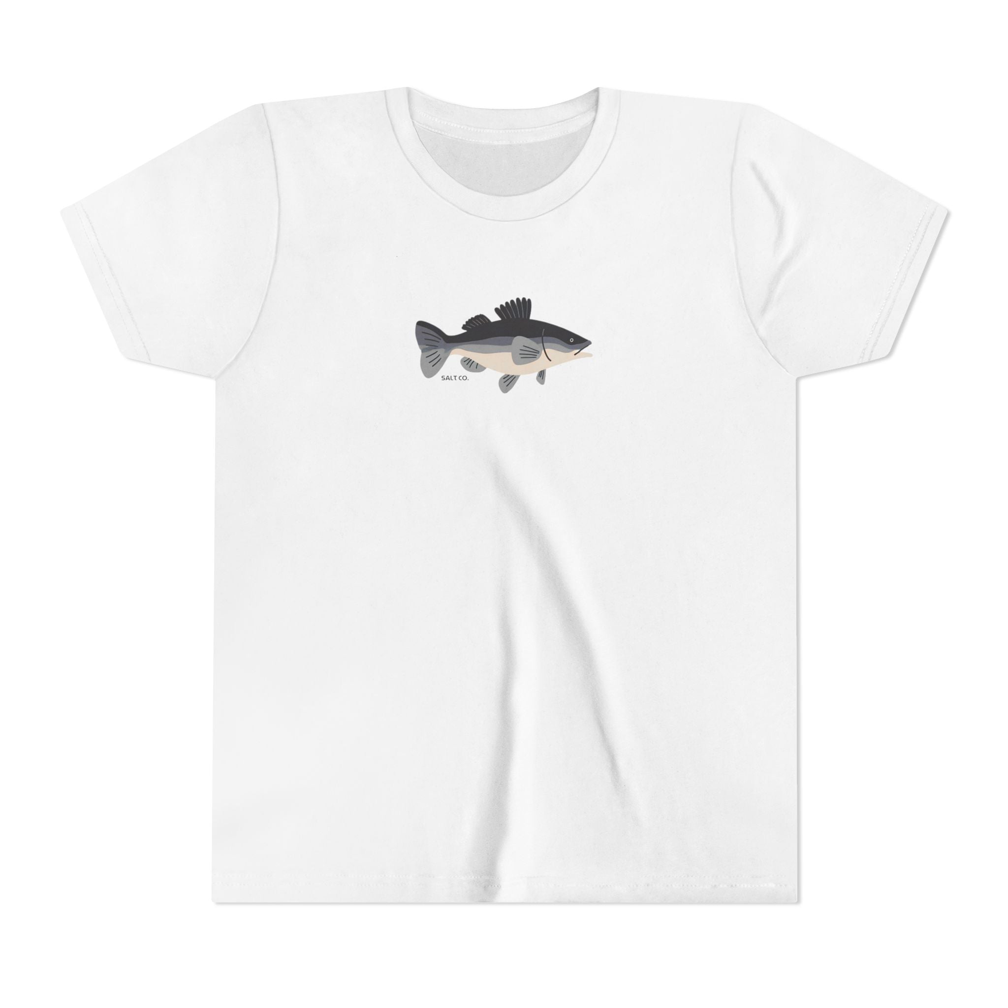 Youth T‑Shirt — Bass Fish Graphic with Matthew 4:19 Bible Verse Back