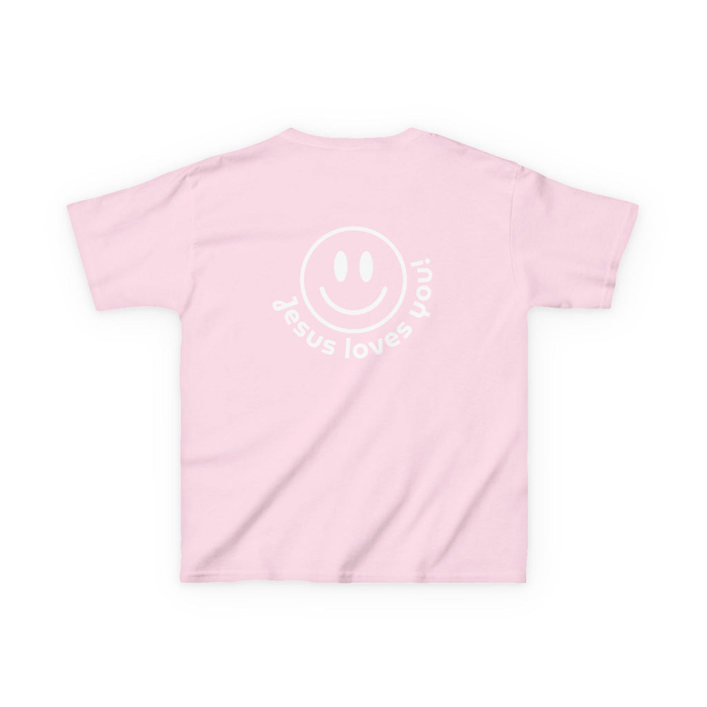 Kids T‑Shirt — "Jesus Loves You" Smiley Tee (Salt Co.)