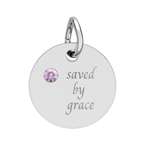 Birthstone — "saved by grace" Pendant