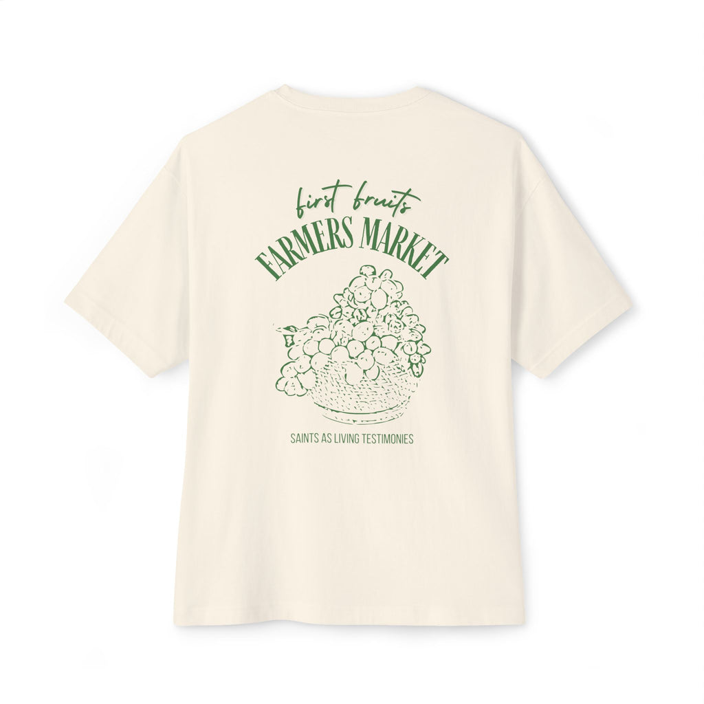 Farmers Market Oversized Tee – "Salt & Co." Floral Back Print