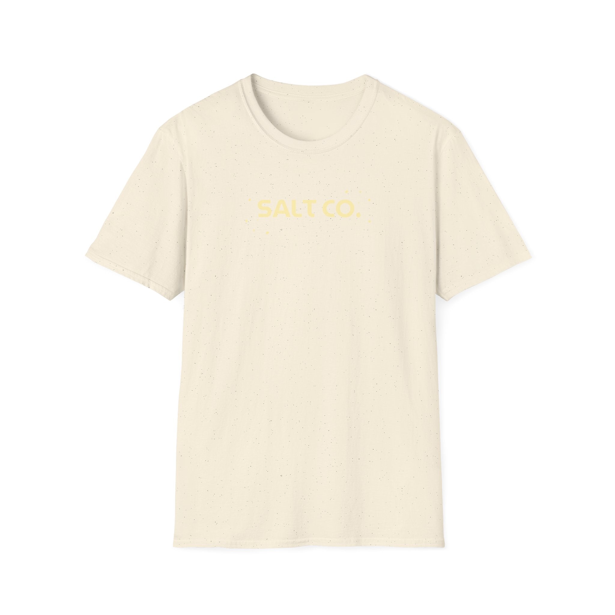 Salty Life Tee — "SALT CO." Minimal Front / Retro Yellow Script Back