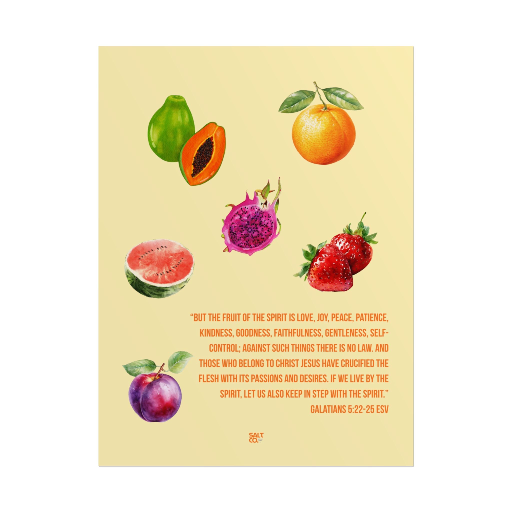 Fruit of the Spirit Poster — Galatians 5:22-23 Inspirational Wall Art