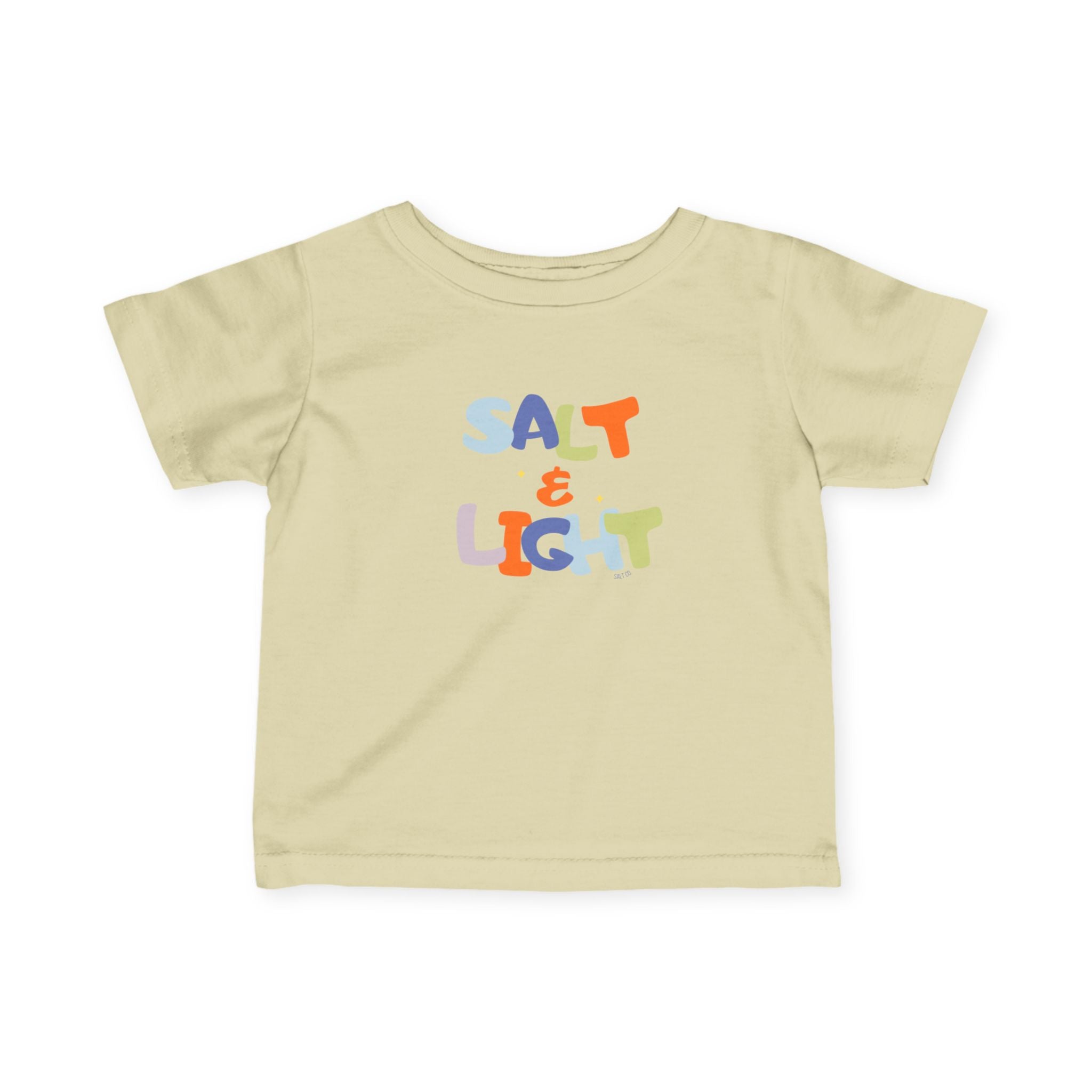 Infant Tee — "Salt & Light" Colorful Baby T‑Shirt, Cute Faith-Based Newborn Gift