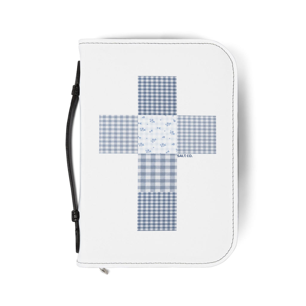 Patchwork Cross Bible Cover — "Saints as Living Testimonies" Zippered Bible Case
